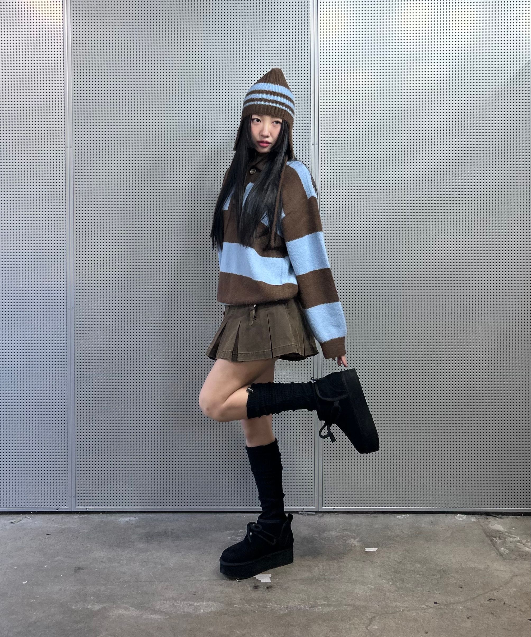 LARTIGENT ♥ L13 STRIPE TROOPER HAT /追跡付 MUSINSA | LARTIGENT L13 STRIPE TROOPER HAT(BROWN)