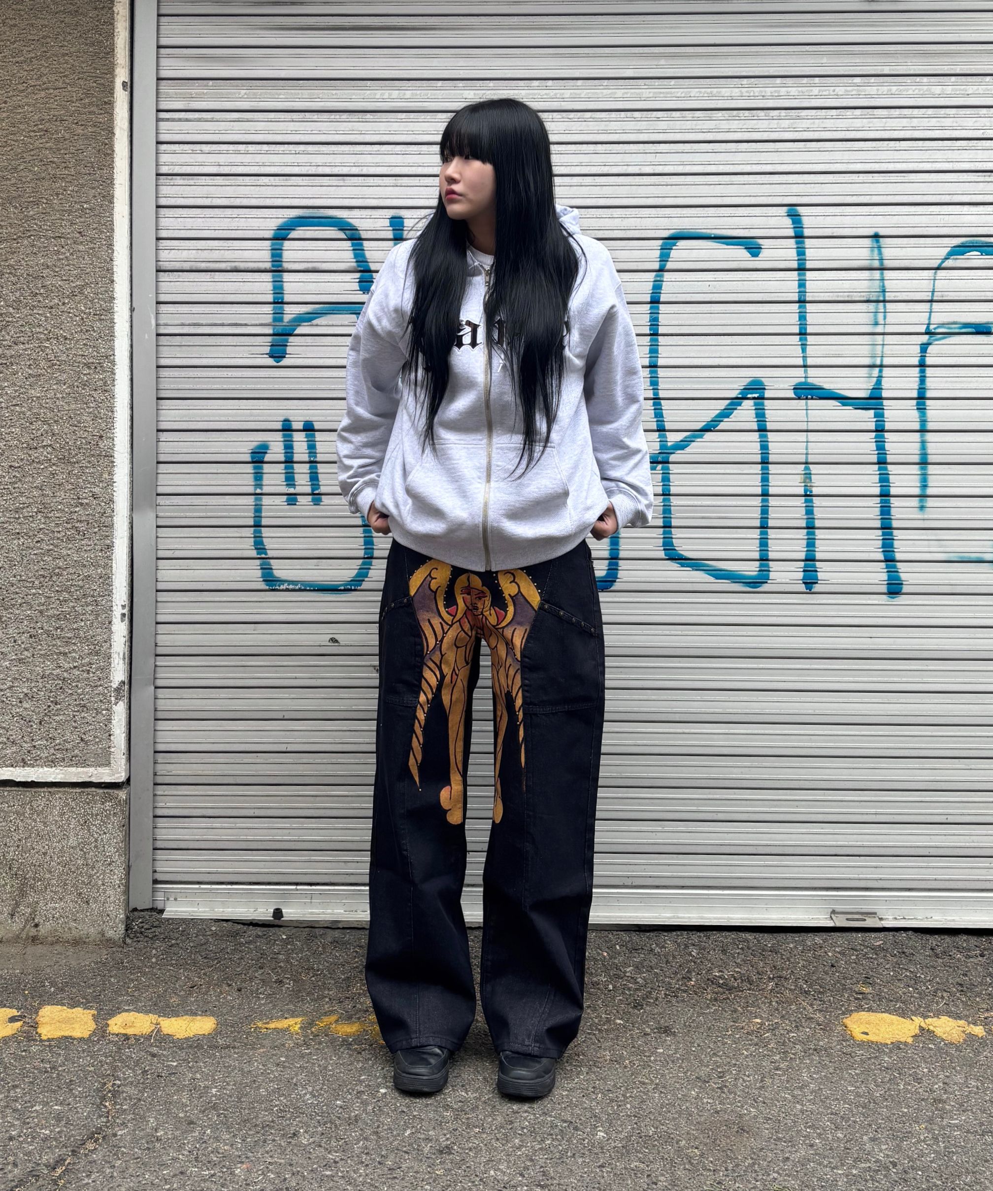 パンツ Sculptor X Ed Hardy Cracked Angel Denim パンツ Sculptor X