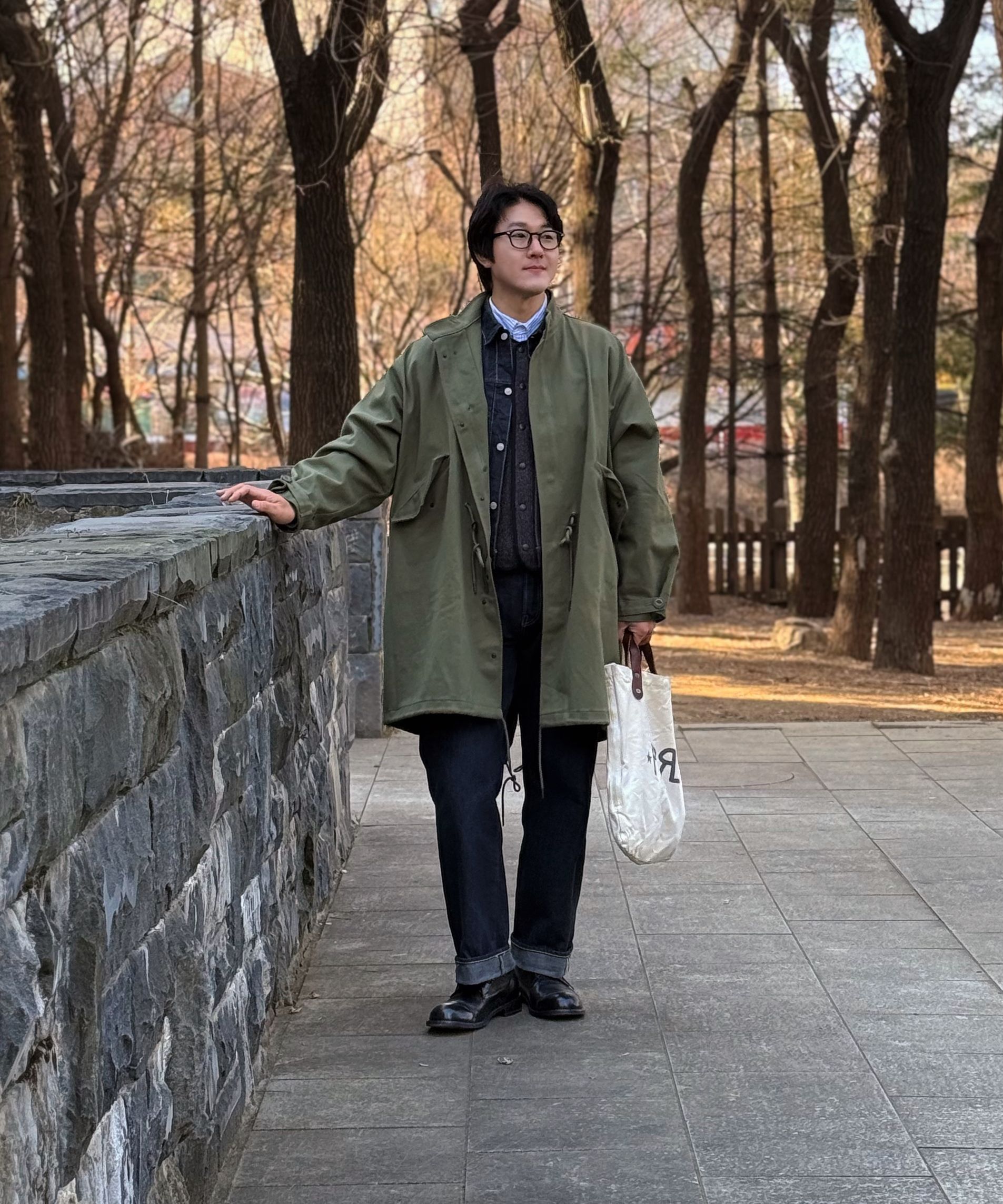 MUSINSA | MASSNOUN M-65 Fishtail Cotton Field Coat MWZCT002-KK