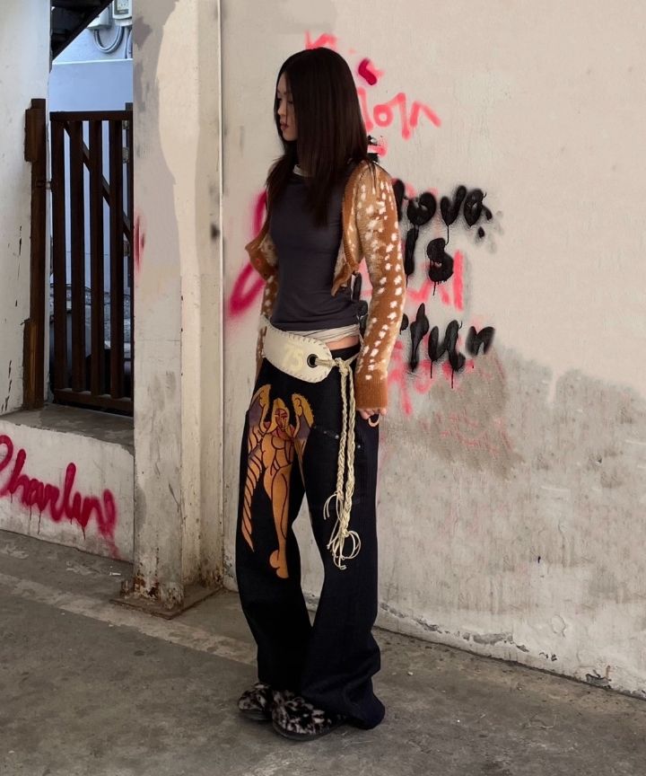 스컬프터(SCULPTOR) [Sculptor X Ed Hardy] Cracked Angel Denim Ivory
