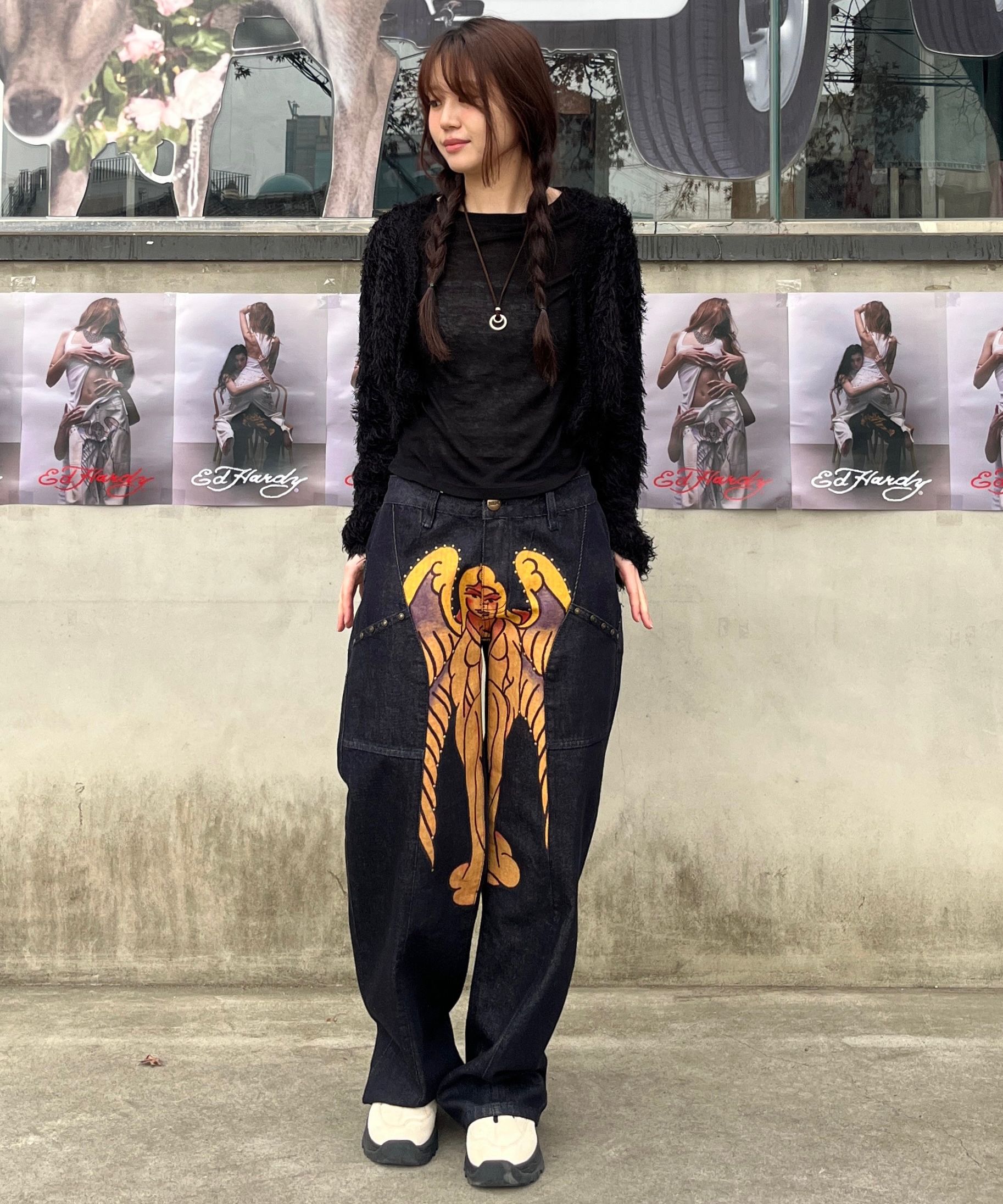 パンツ sculptor Ed Hardy Cracked Angel Denim s Sculptor X Ed Hardy] Cracked Angel Denim（デニムパンツ）｜SCULPTOR