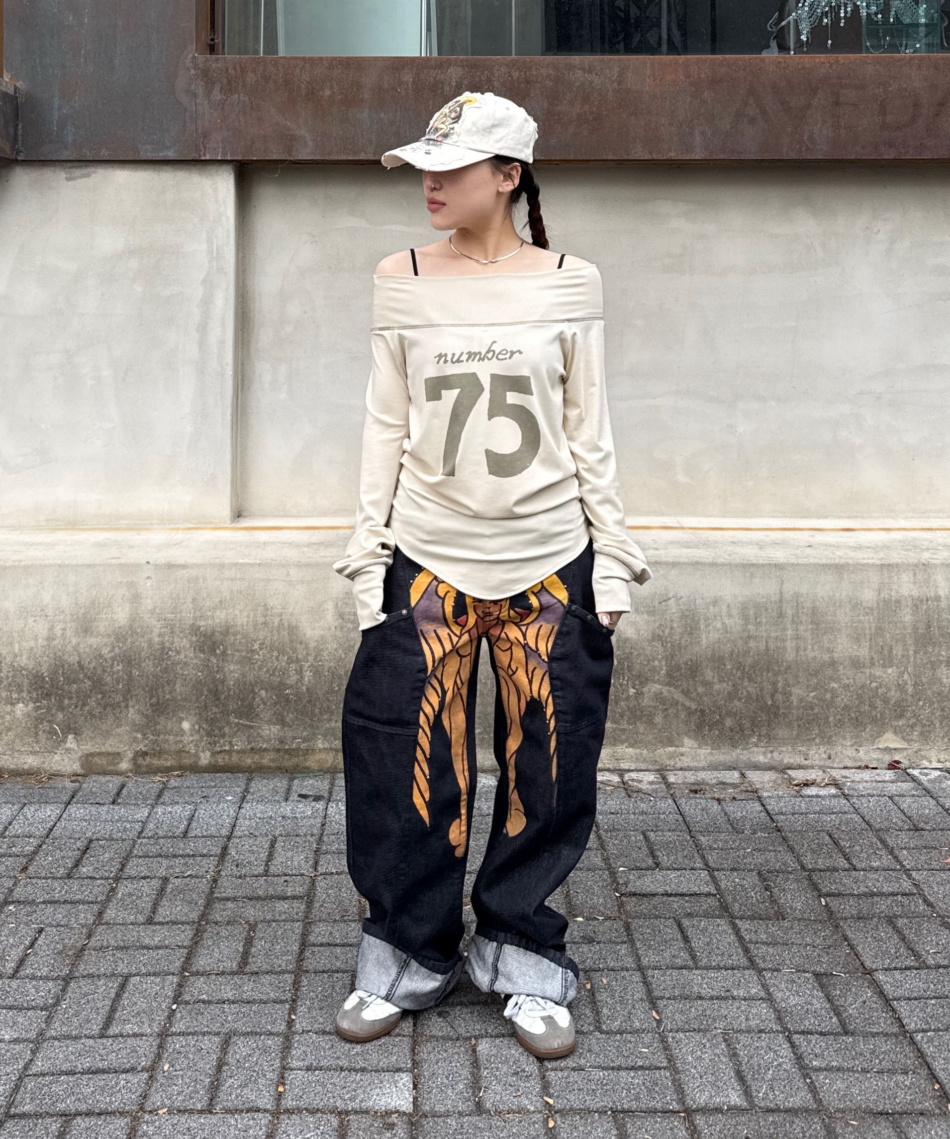 SculptorxEd Hardy Distressed Cap Rawキャップ MUSINSA | SCULPTOR [Sculptor x Ed Hardy] Distressed Cap Raw