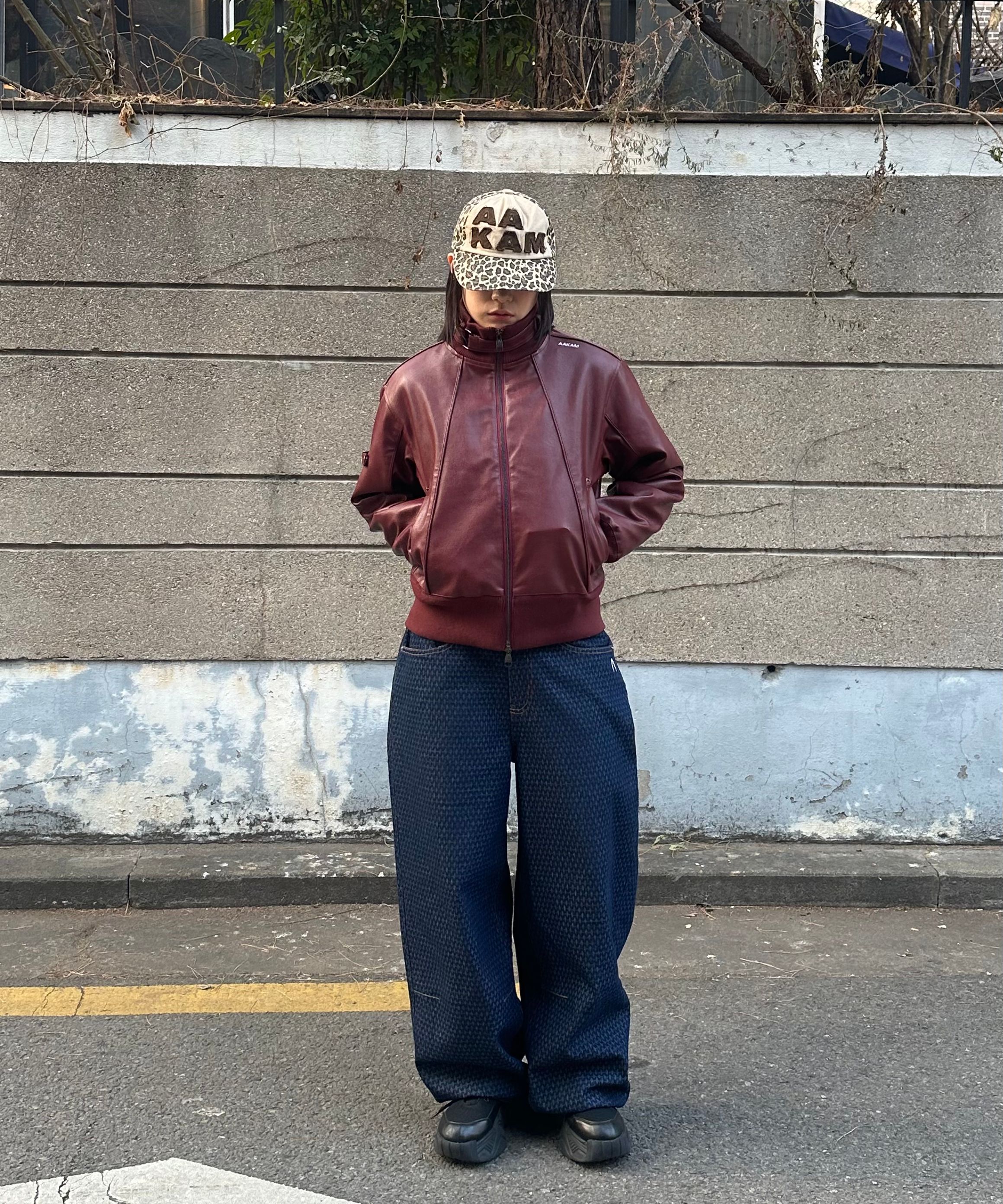 ◆AAKAM◆ Grid Pattern Denim Pants Washed Blue MUSINSA | AAKAM Grid Pattern Denim Pants (Blue)