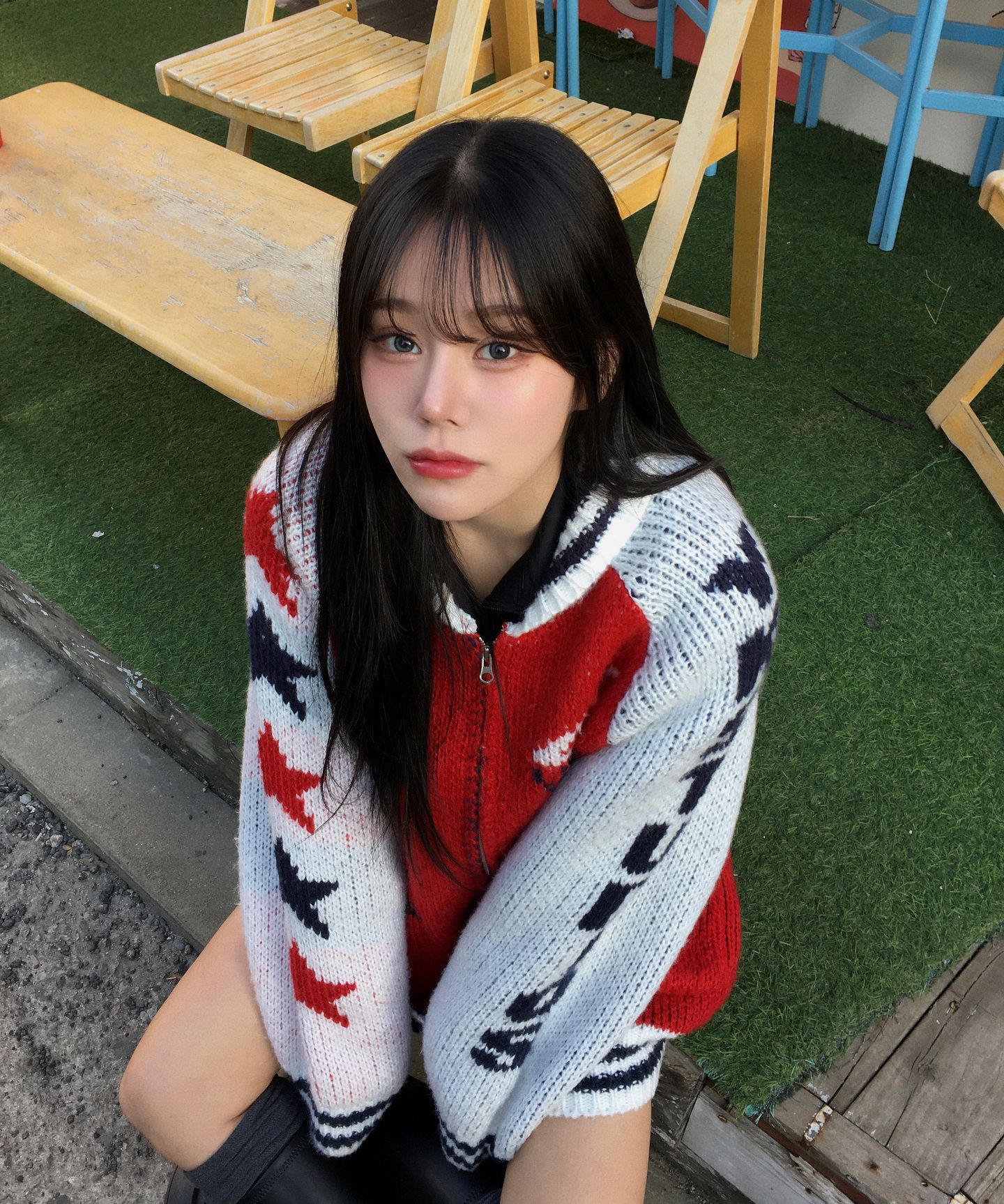 ★Wai Kei★送料込★韓国★人気★正規品 Marine zip-up cardigan ☆Wai Kei☆送料込☆韓国☆人気☆正規品 Marine zip-up cardigan