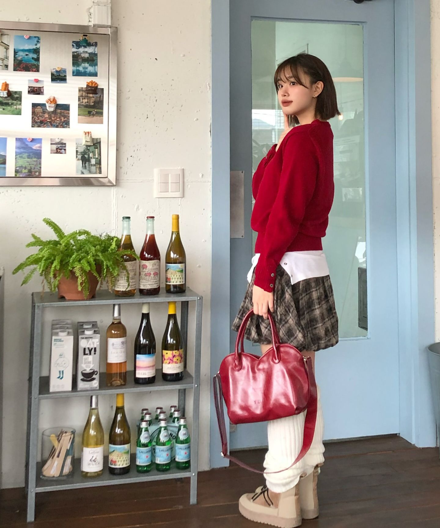 MUSINSA | LALAFOX CHECK BALLOON SKIRT BROWN Check Balloon