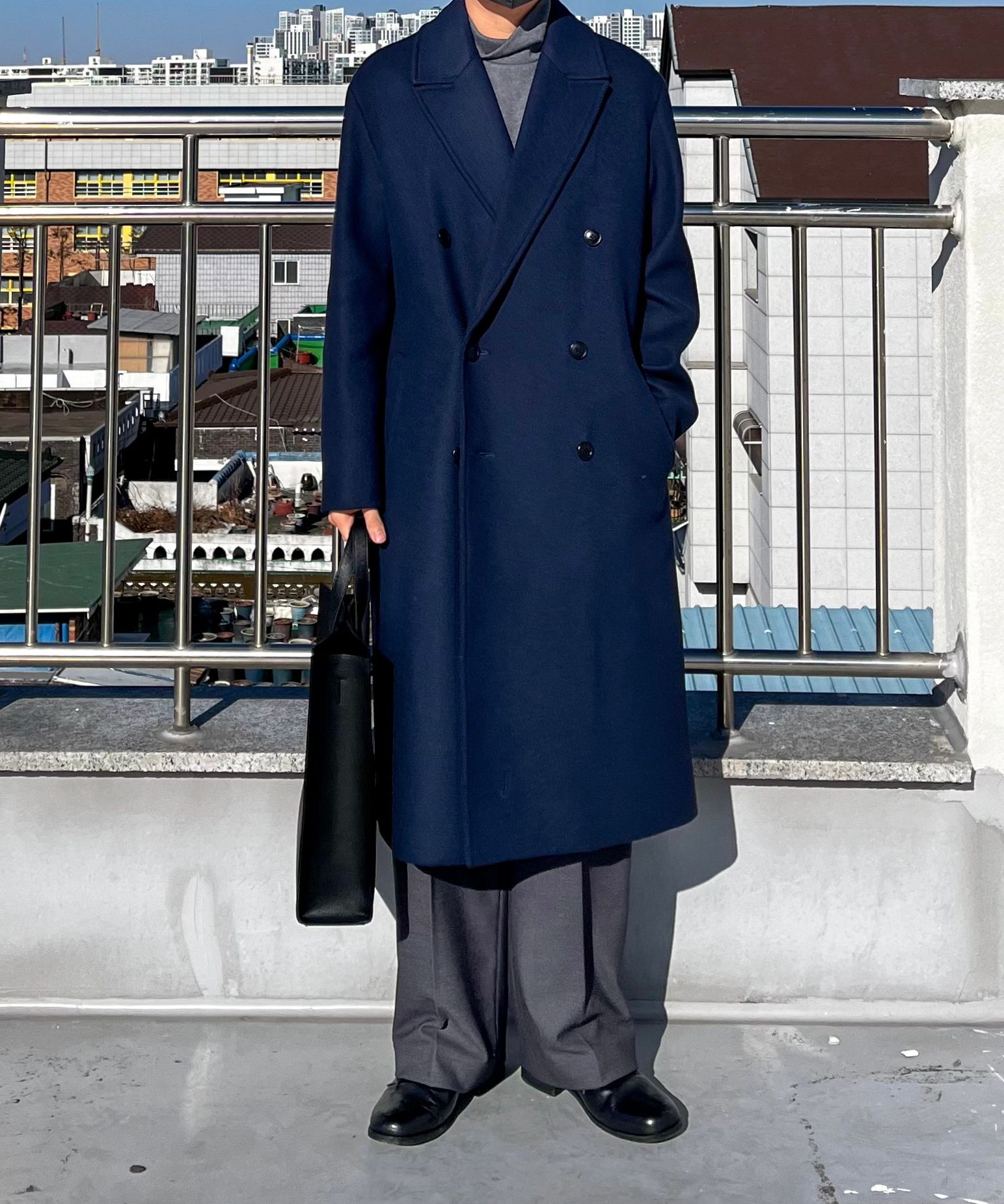 「美品」COOR MTR Overfit Double Long Coat MUSINSA | COOR MTR Overfit Double Long Coat (Black)