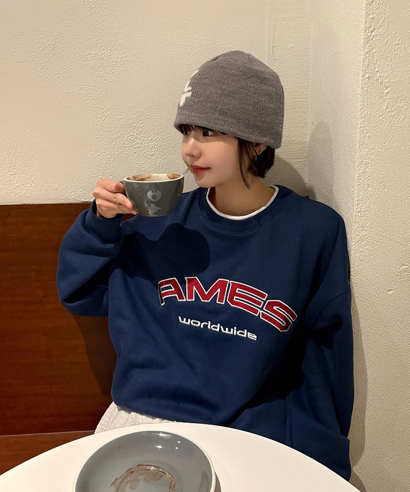 ★AMES-WORLDWIDE★LAYERED NECK SWEATSHIRT GREY★正規品/人気 MUSINSA | AMES-WORLDWIDE LAYERED NECK SWEATSHIRT GREY