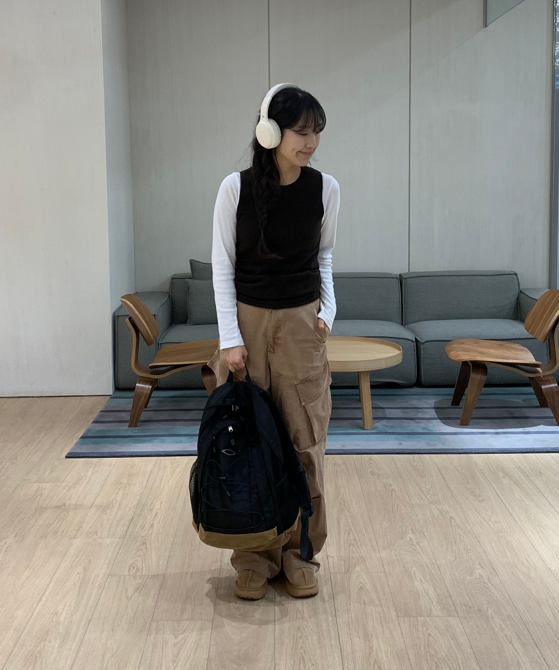 ★NOIAGO★ NOI1390 Nylon Daily Backpack (Black) NOI1390 nylon daily backbpack (black) - 노이아고 (NOIAGO)