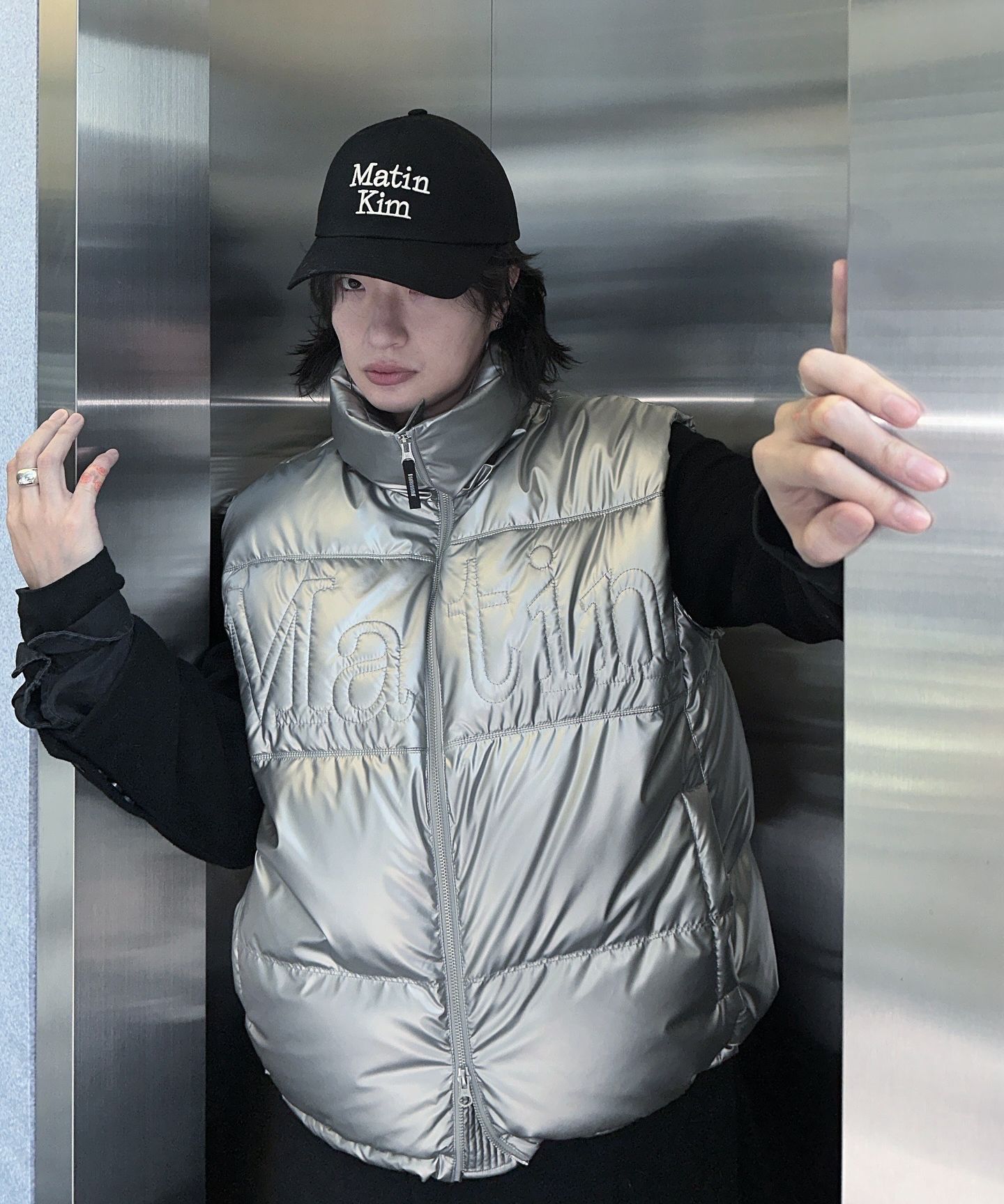 MUSINSA | MATIN KIM MATIN VOLUME LOGO BALL CAP IN BLACK
