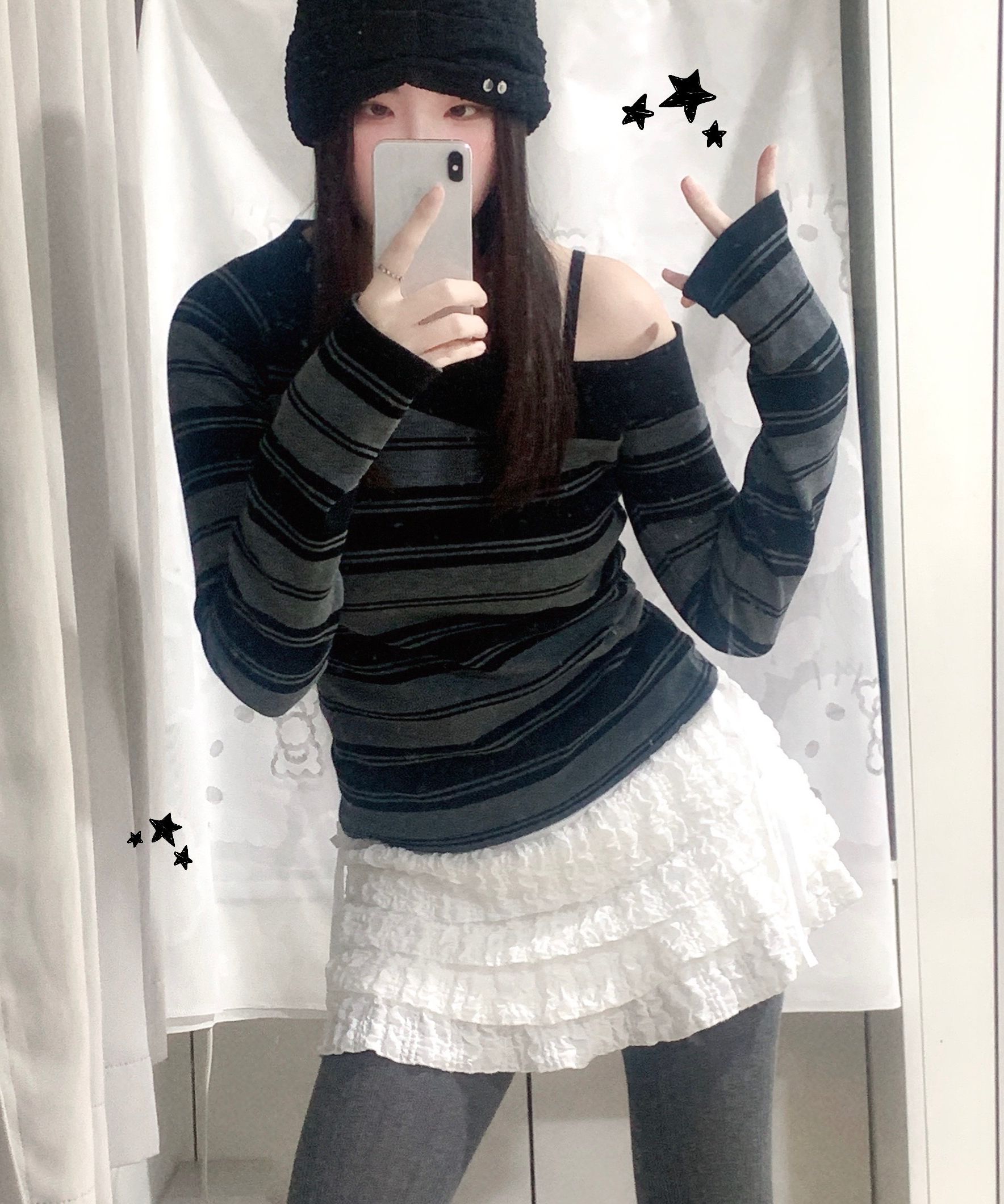 MUSINSA | ROSÉ FRANTZ CanCan Ribbon Mini Skirt [Black]