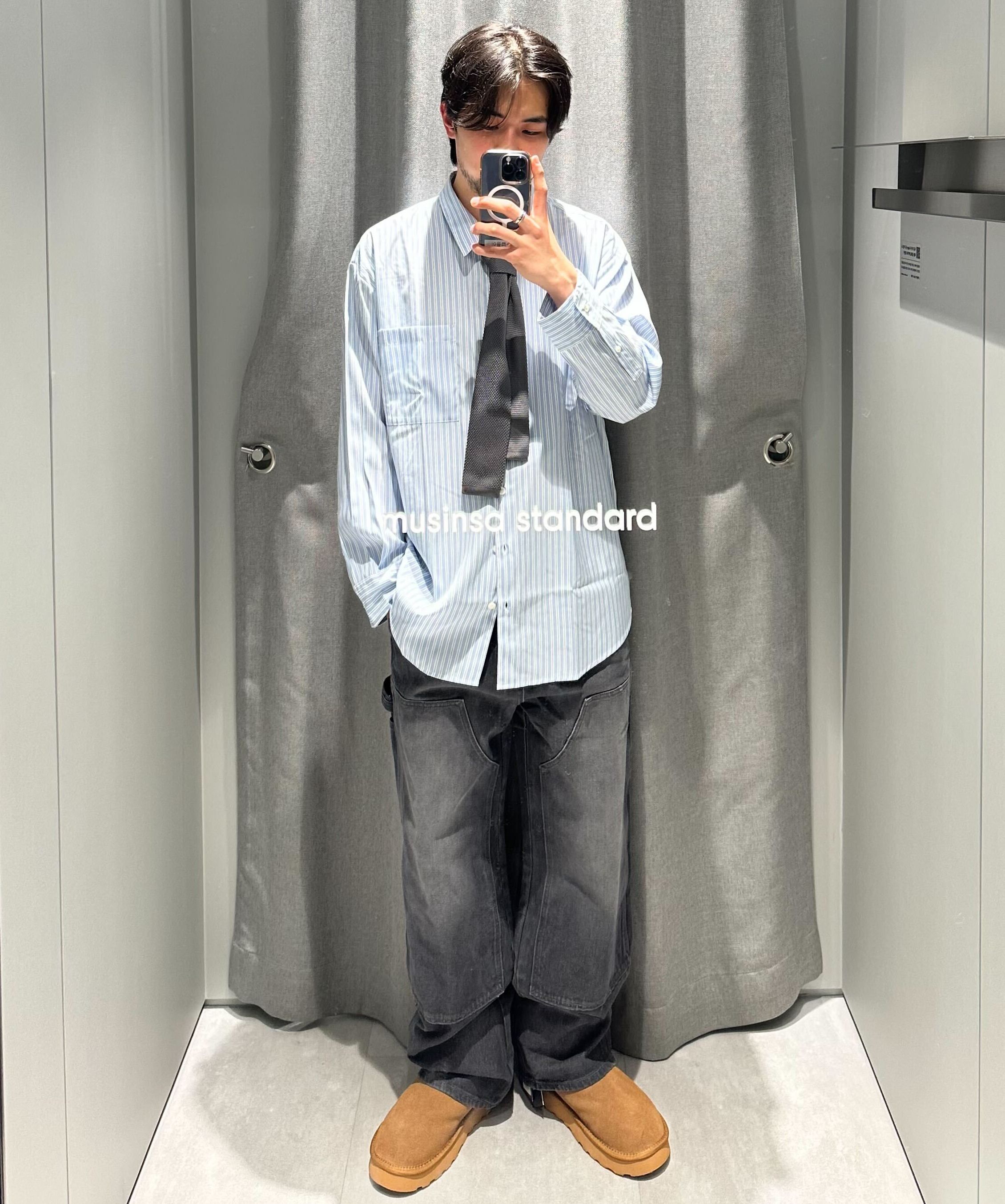 ★MUSINSA STANDARD★ Pigment Denim Wide Double Knee Carpente MUSINSA | MUSINSA STANDARD Pigment Denim Wide Double Knee