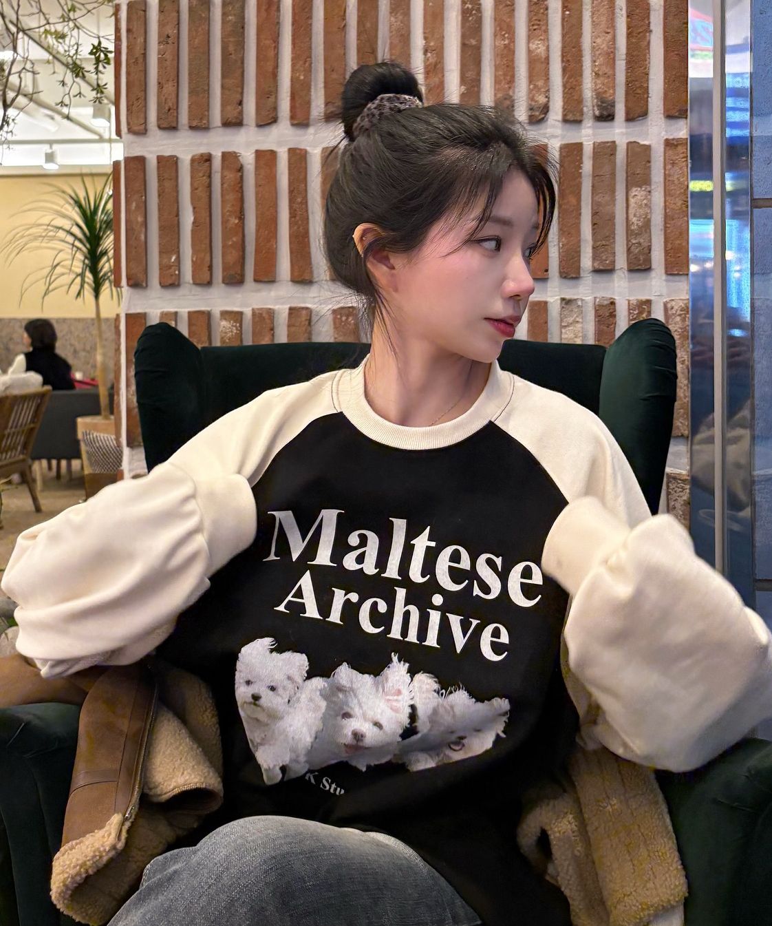 MUSINSA | WAI KEI Maltese Archive Raglan Man to Man Melange