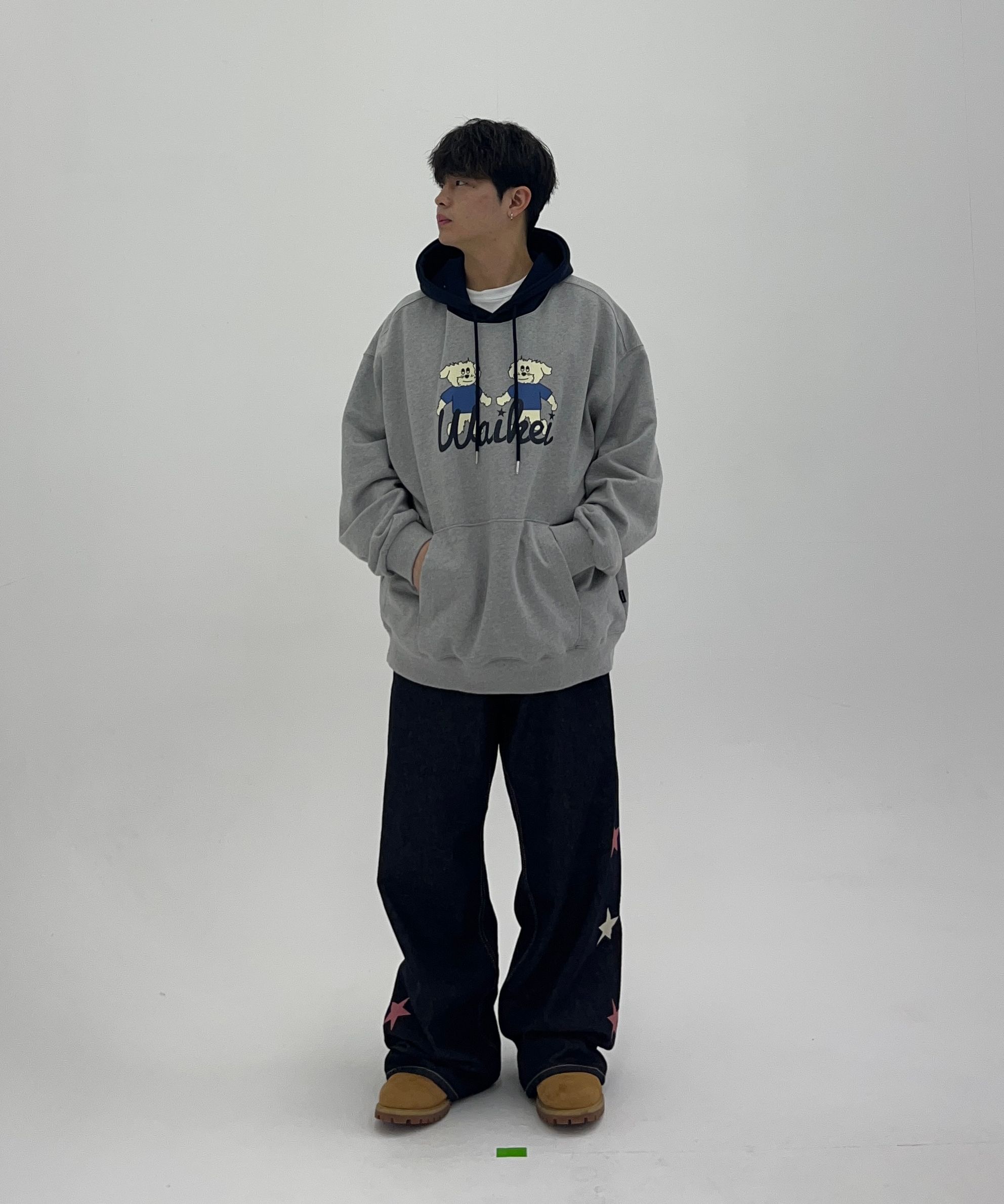 MUSINSA公式 | WAI KEI Maltese Color Block Hoodie Gray