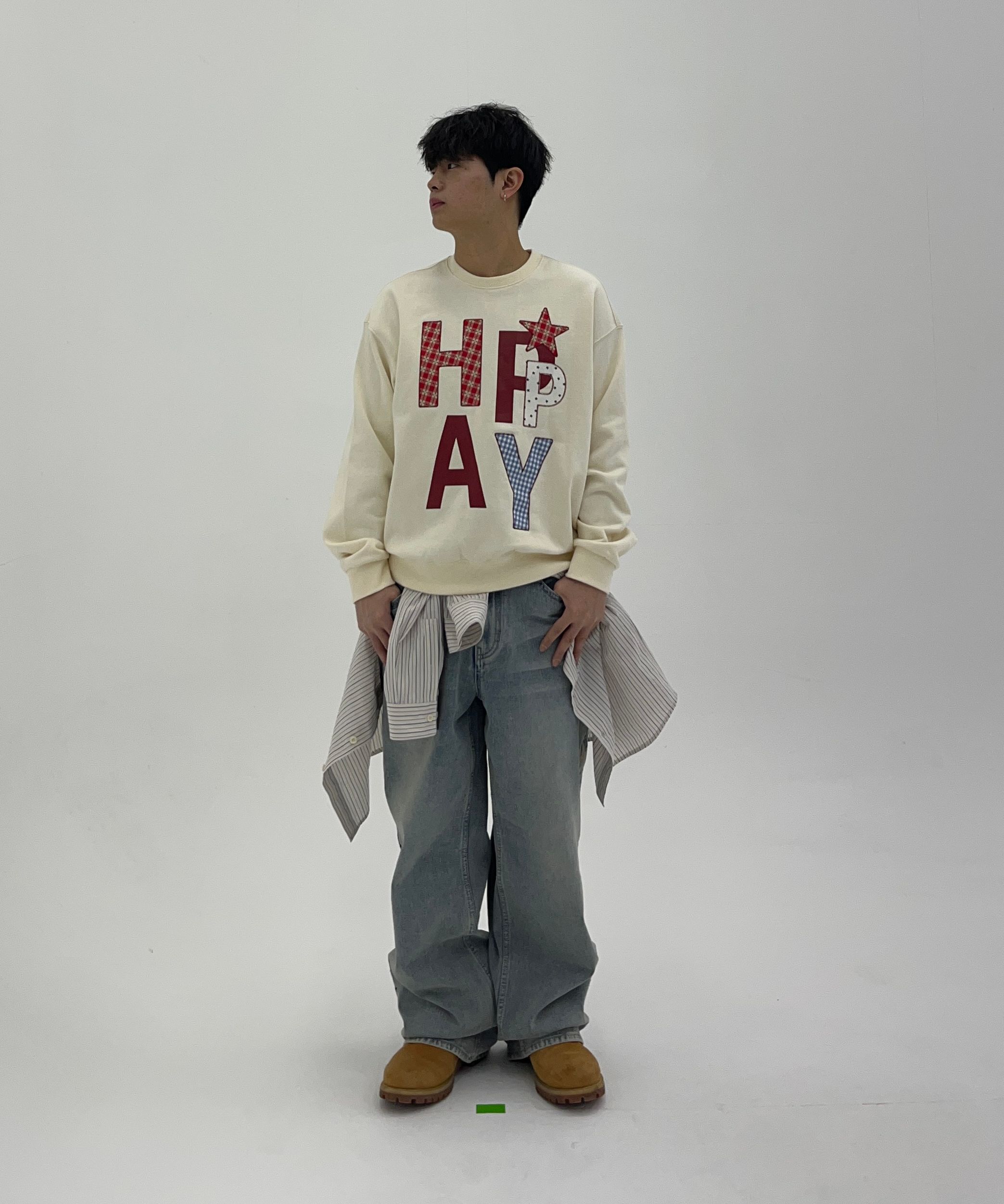MUSINSA | WAI KEI Star Denim Pants Yellow Washed Light Blue