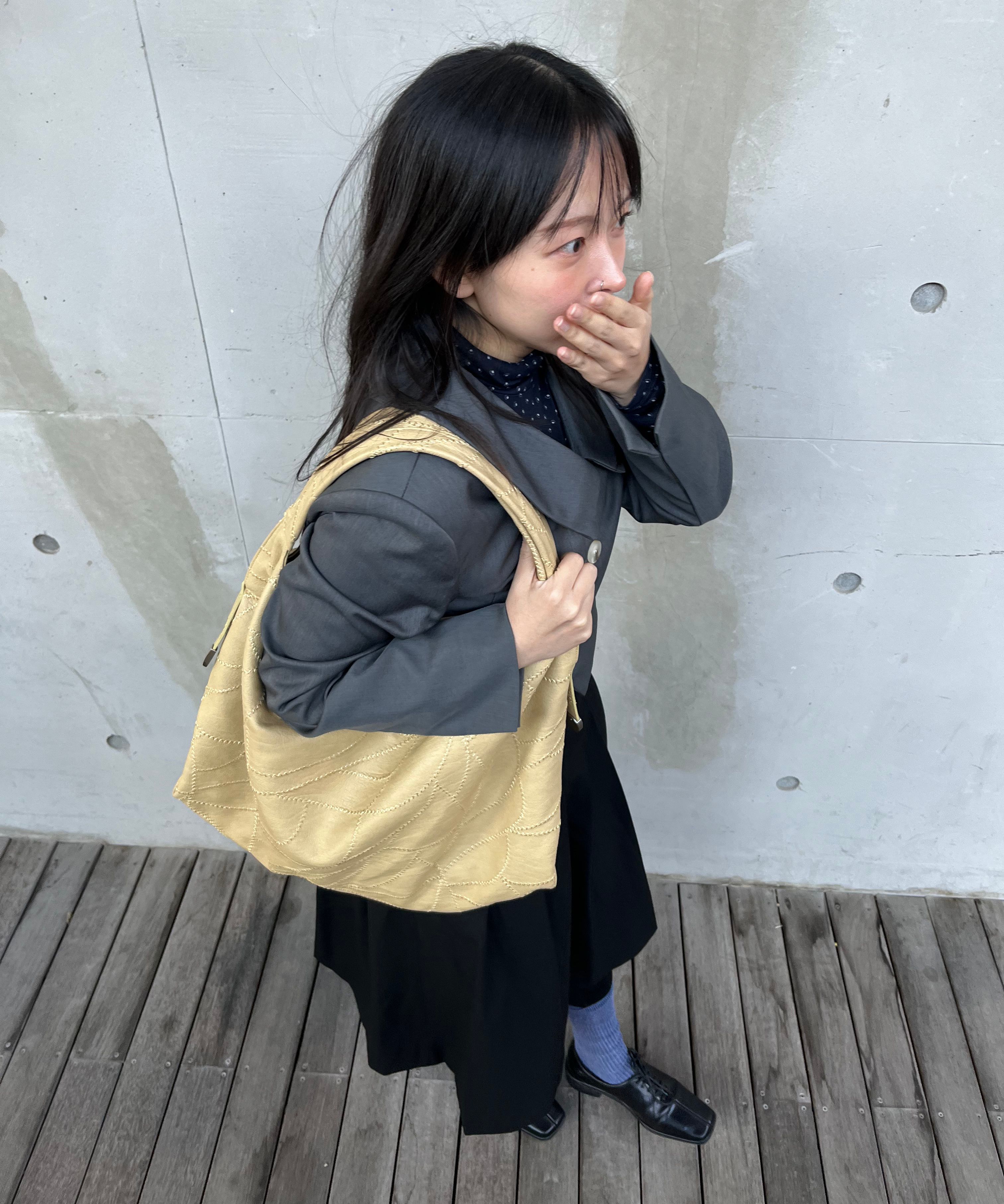 ☆SAND MUSEUM☆ CACTUS HOBO BAG Butter Yellow SM1B0004 15th Restock) CACTUS HOBO BAG [Butter Yellow] - SAND MUSEUM