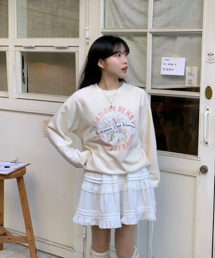 パクボヨン着用[NON LOCAL]Lily Hand Drawing T-shirt (2 COLOR) MUSINSA | NONLOCAL [NONLOCAL X EveryBlankSpace] Lily Hand