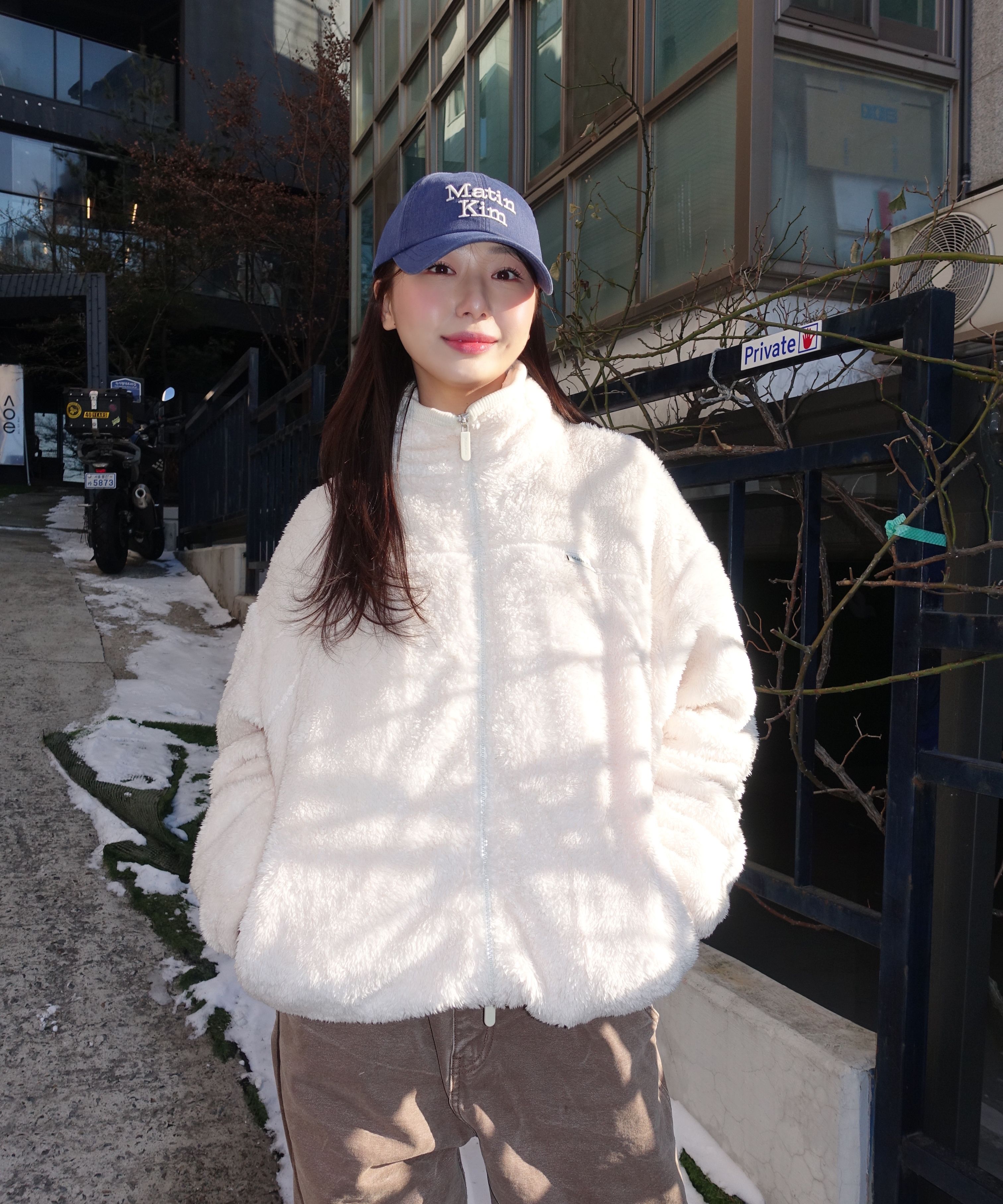 MUSINSA | MATIN KIM BACK LOGO FLEECE JUMPER FOR MEN IN BLACK