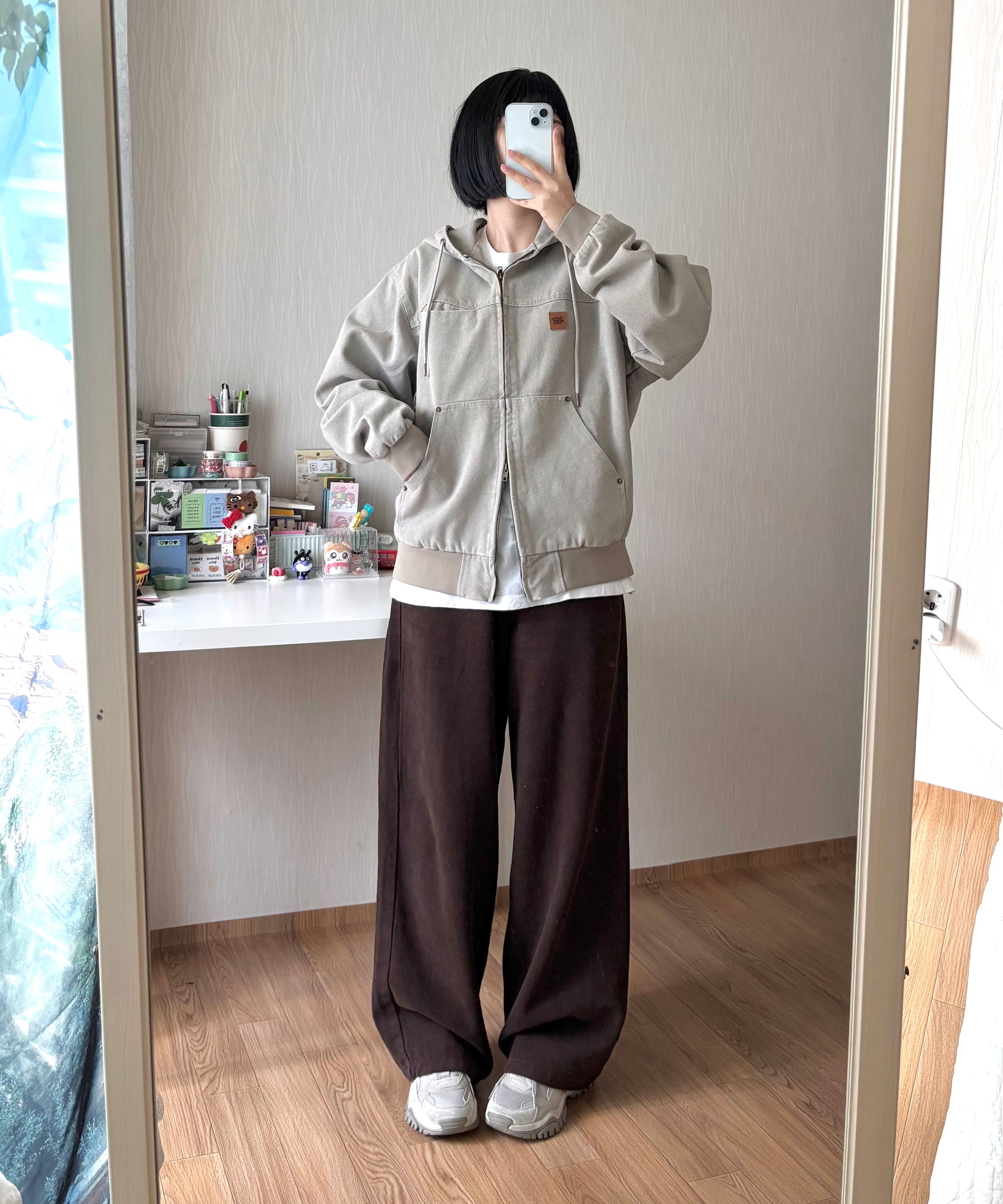 パーカー・フーディ TRILLION Vintage Washing Canvas Work Hood Zip Up 5JH481 MUSINSA | TRILLION Vintage Washed Canvas Work Hooded Zip-Up