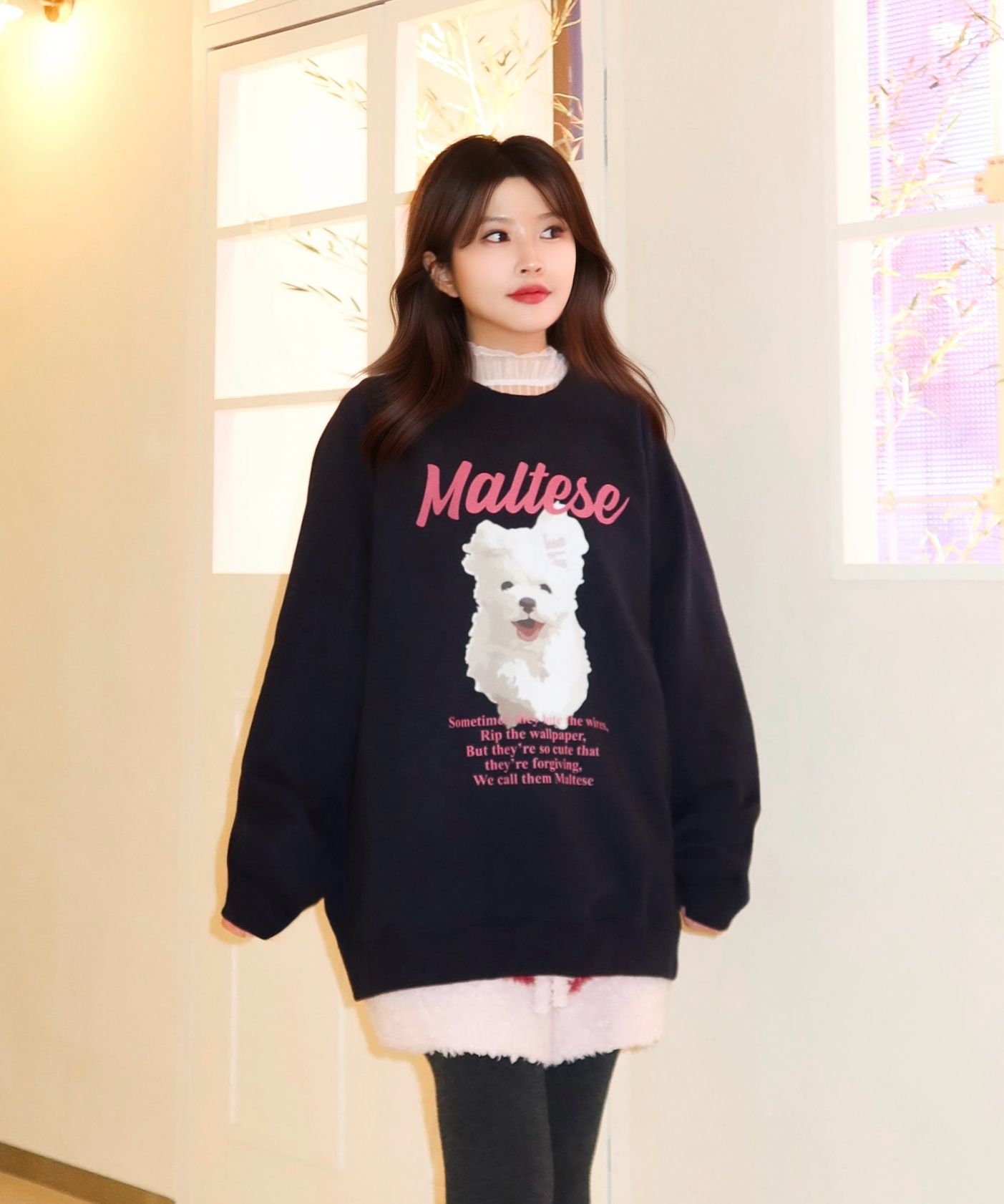 【Wai Kei】 Maltese Cloud Raglan Sweatshirt /追跡付 MUSINSA | WAI KEI Maltese Cloud Raglan Man to Man Black
