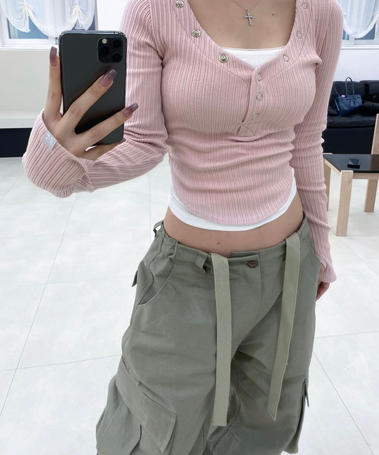 플리즈노팔로우(PLEASENOFOLLOW) Bunny Snap Button Top ( Ver.1 ) (Pink) - 사이즈 ...