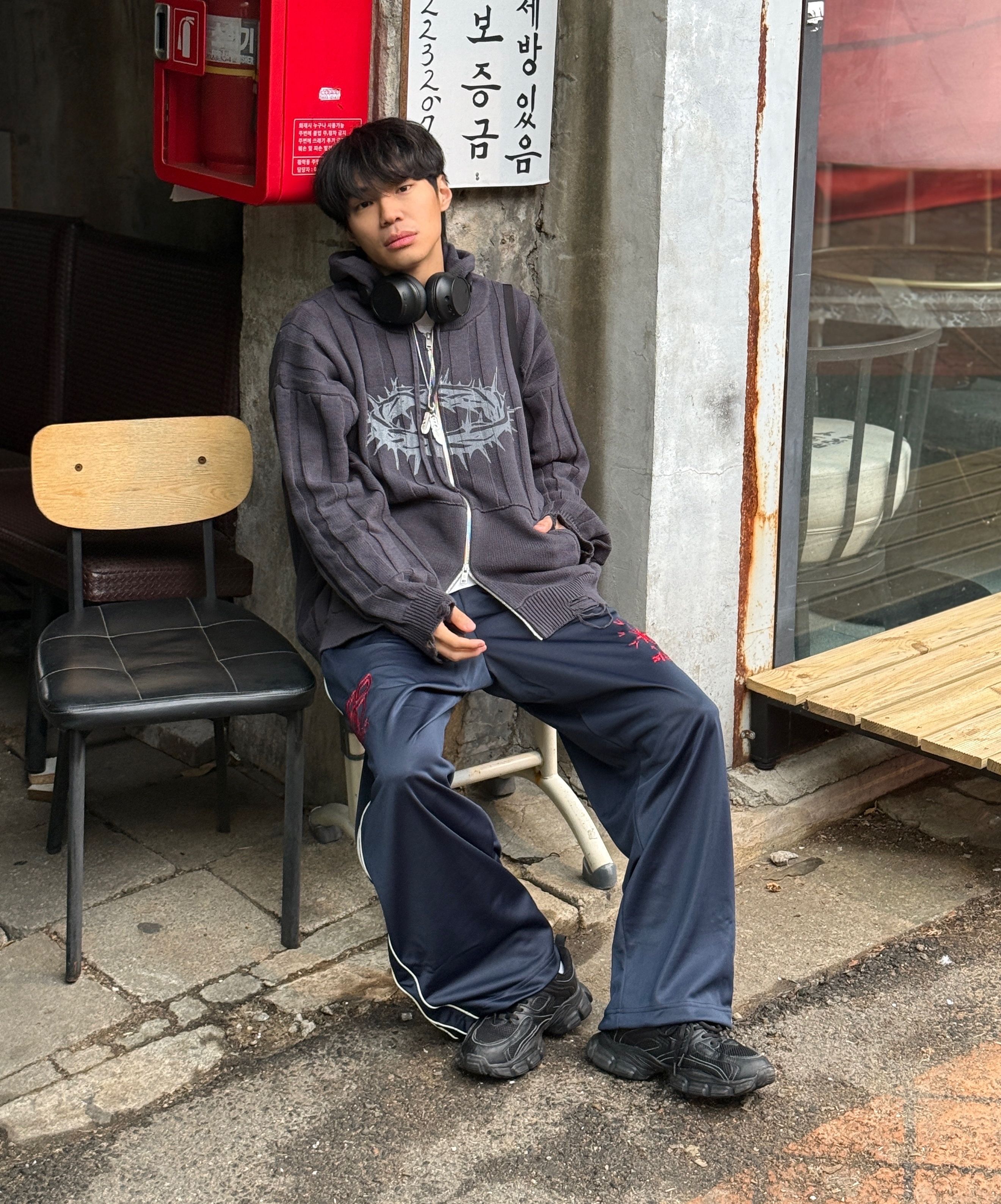 [XTONZ] SHINE PIPING WIDE TRACK PANTS ★大人気★ XTONZ] SHINE PIPING WIDE TRACK PANTS ☆大人気☆ (XTONZ