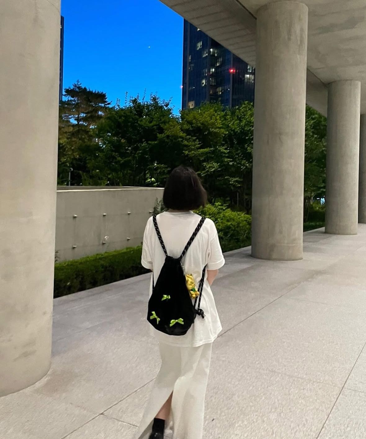 MUSINSA | OTHER-worldly Ribbon Gym Sack [Black]