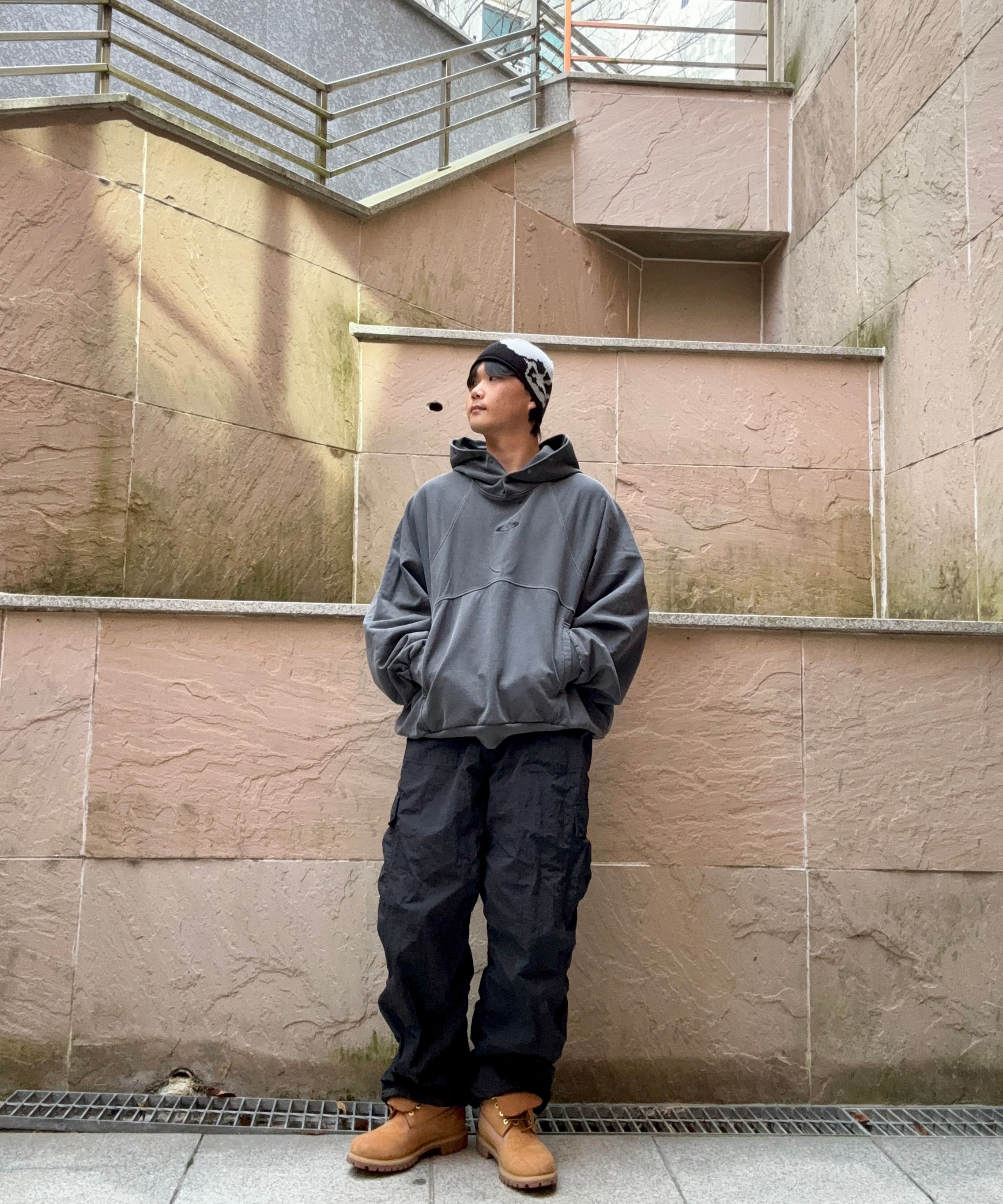 MUSINSA | GRAILZ P. DYED STREAMLINE HOODIE [TAUPE]