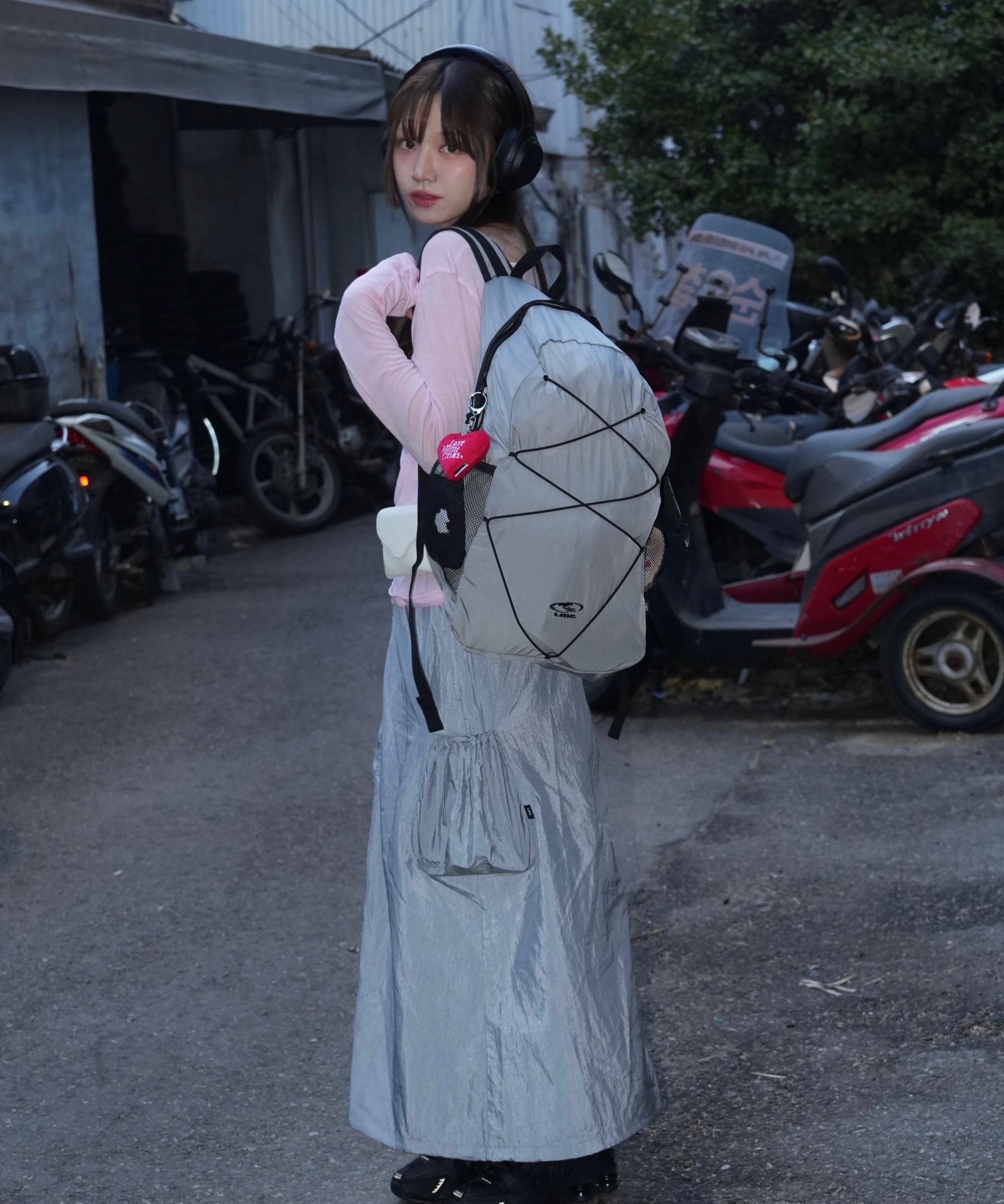 スカート LMC WM RIBBON NYLON LONG SKIRT SA669 LMC WM RIBBON NYLON LONG SKIRT SA669 (LMC/スカート