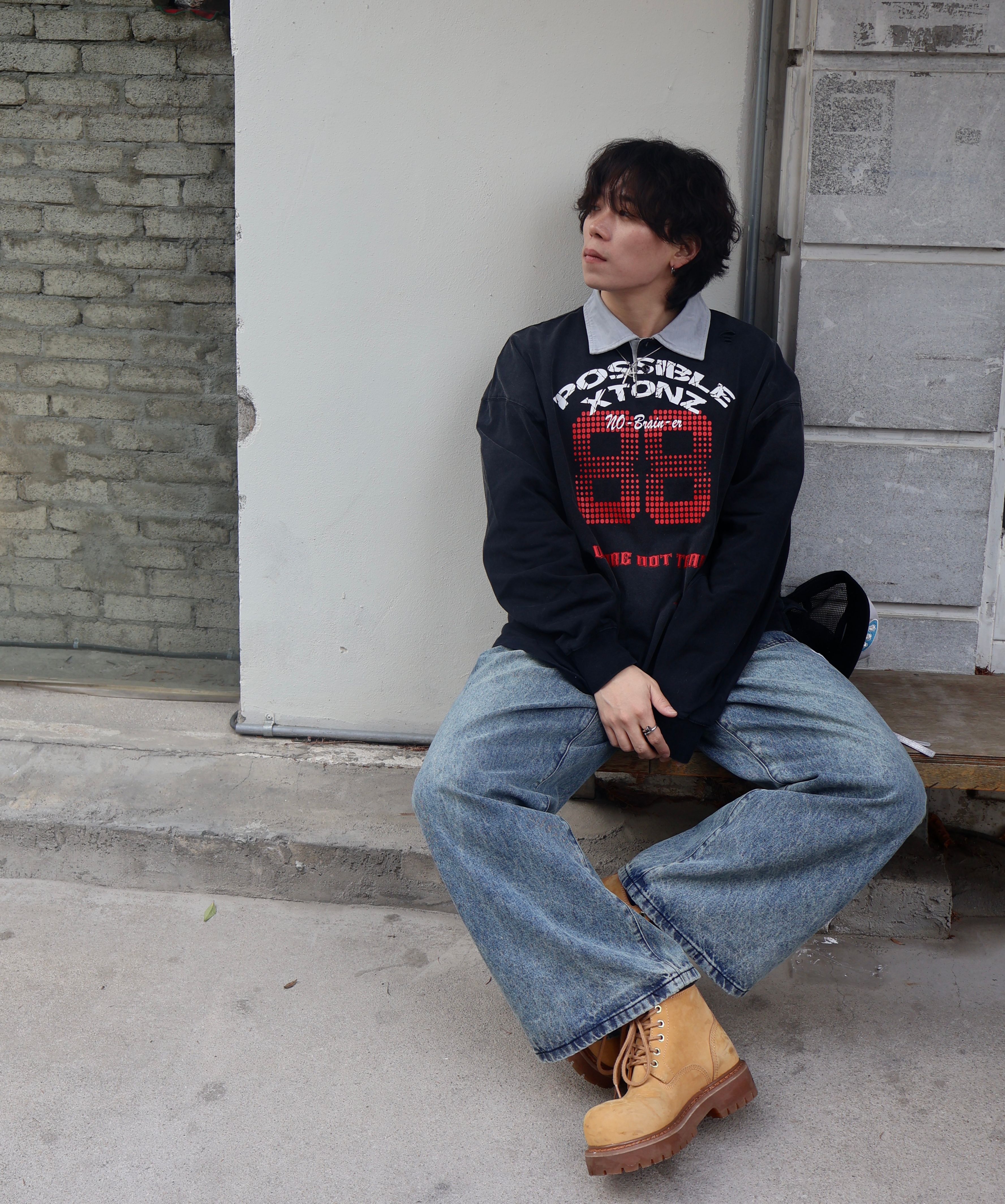 MUSINSA | XTONZ XP270 CLOVER FATIG WIDE BALLOON DENIM PANTS