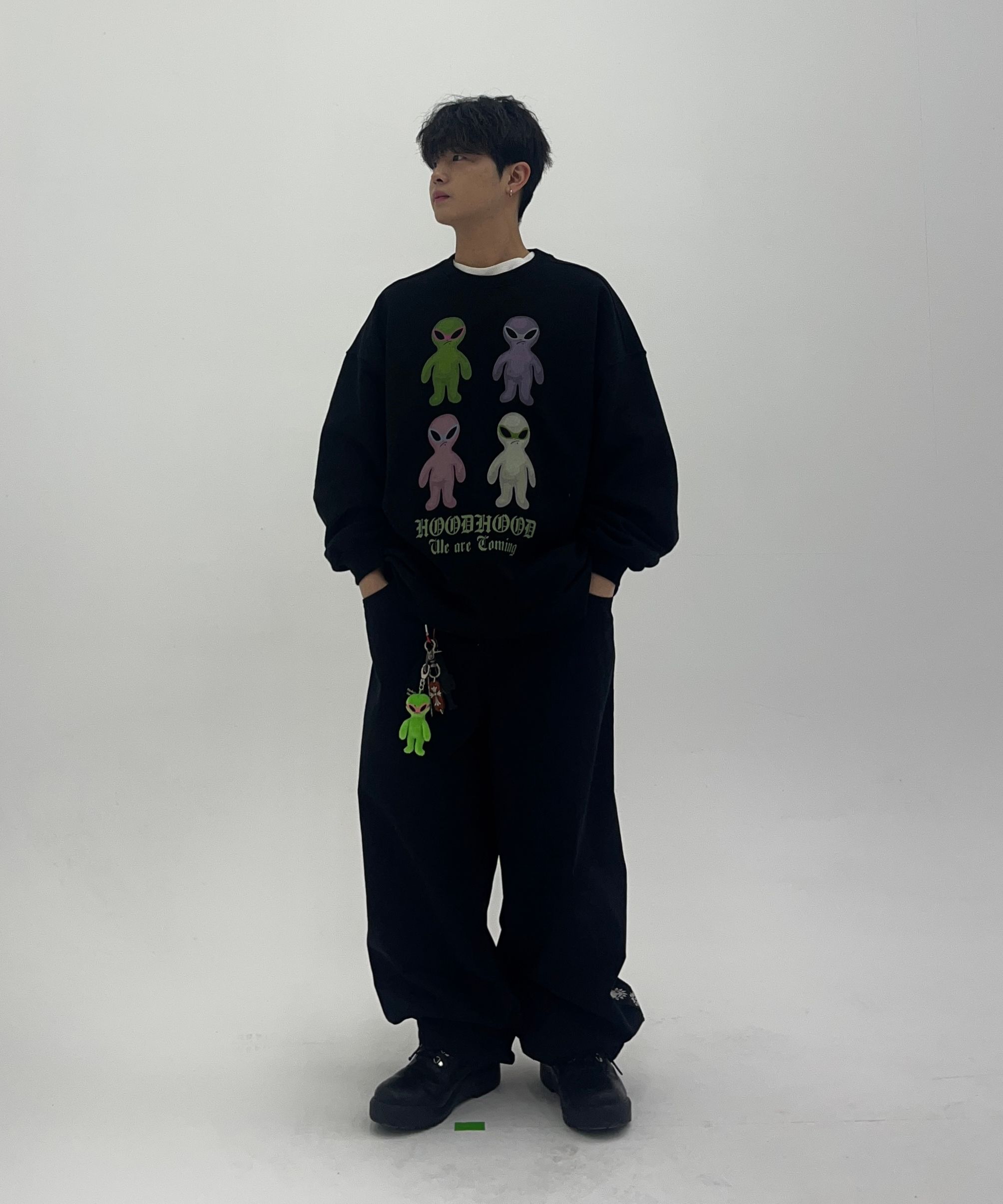 MUSINSA公式 | HOODHOOD 4 エイリアン オーバーサイズ スウェット グレー