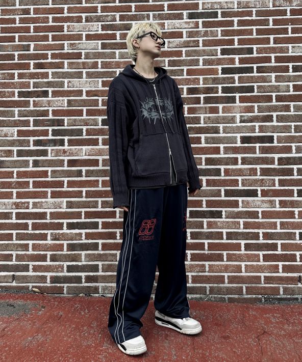 [XTONZ] SHINE PIPING WIDE TRACK PANTS ★大人気★ MUSINSA | XTONZ XP260 SHINE PIPING WIDE TRACK PANTS (BLACK)
