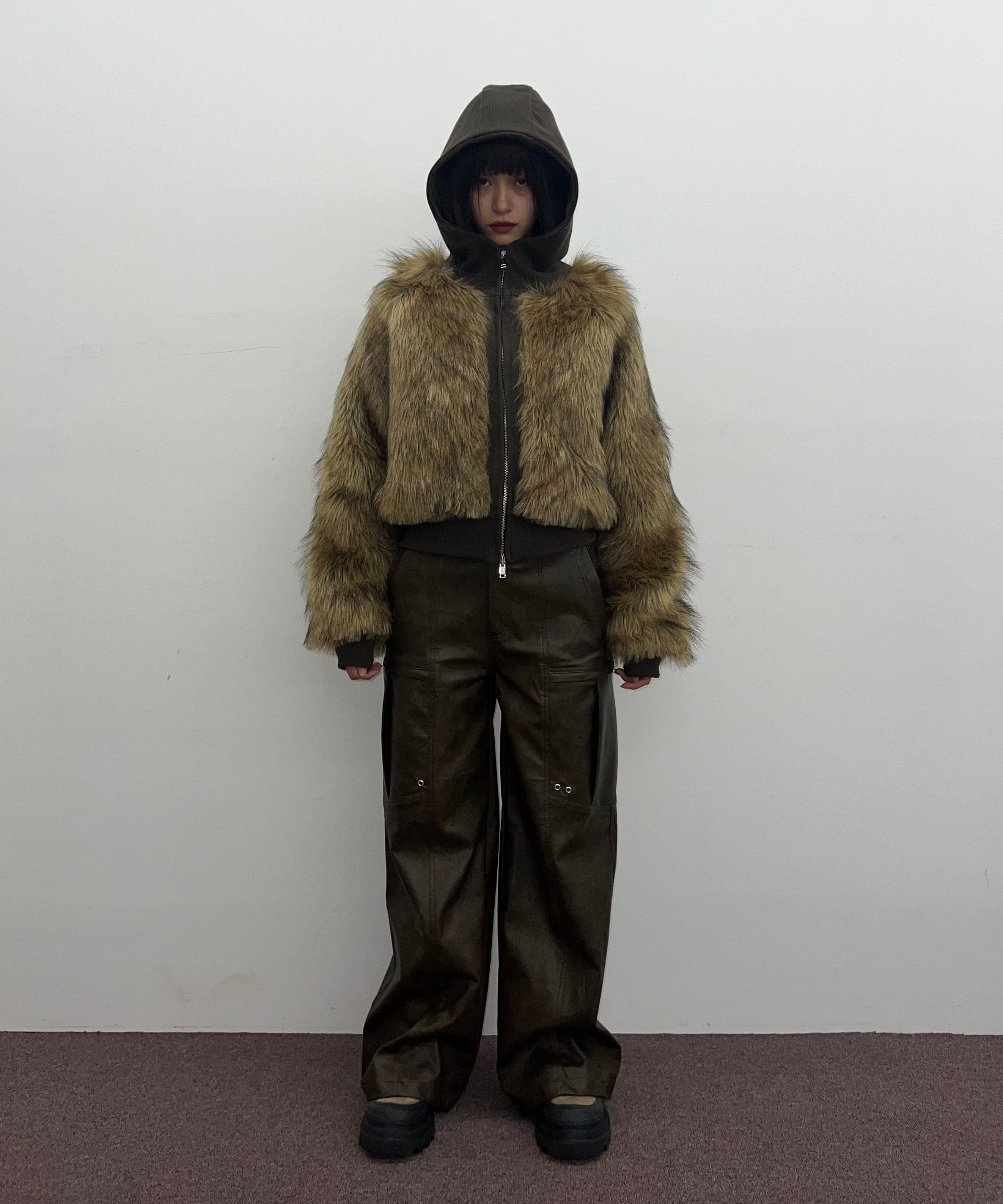 早期完売★NACHE★HOODIE CROP FUR JACKET★2COLORS★日本未入荷 MUSINSA | NACHE HOODIE CROP FUR JACKET BLACK