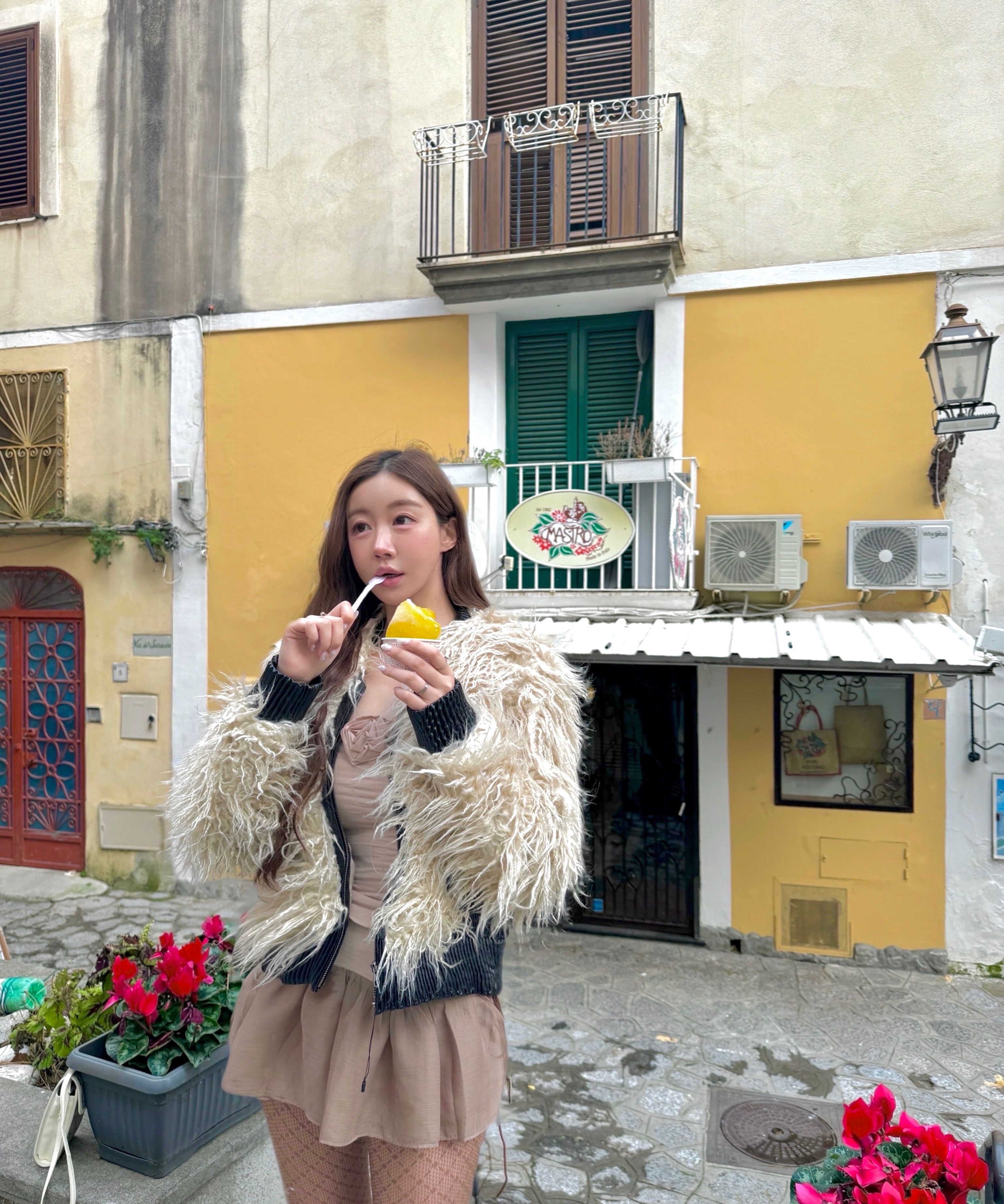 MUSINSA | SCULPTOR Faux Mongolian Shearling Jacket Raw