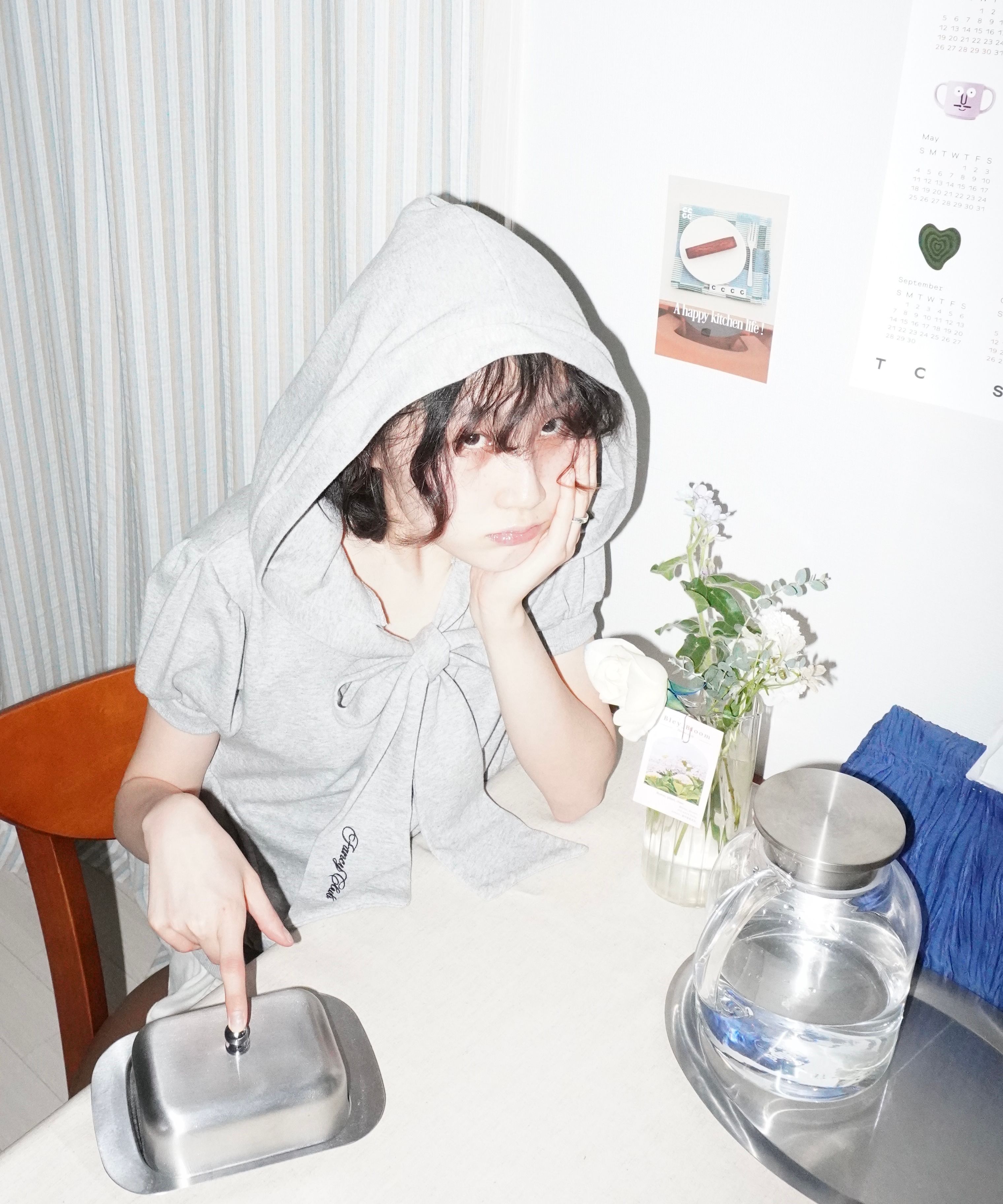 【FANCY CLUB】PUFF ROUND SCARF HOODIE MUSINSA | FANCY CLUB Puff Round Scarf Hoodie (BLACK)_F25QB081