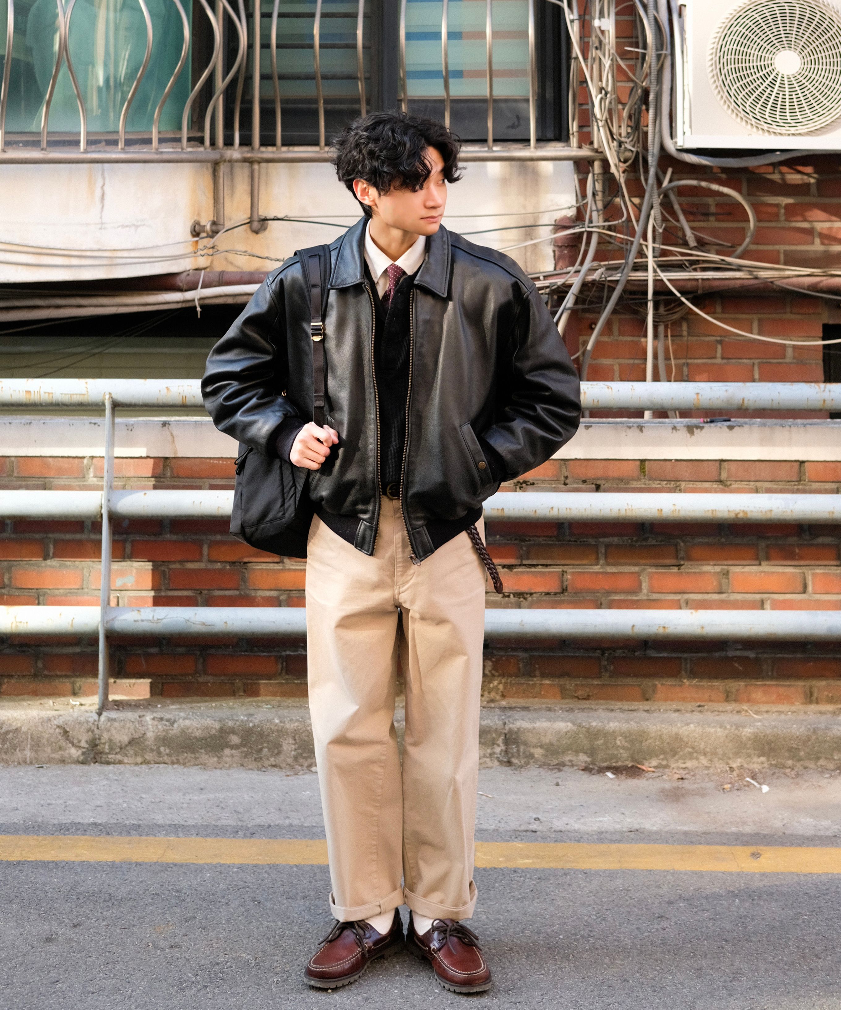 MUSINSA | COOR Vegetable Leather A-2 Jacket (Brown)