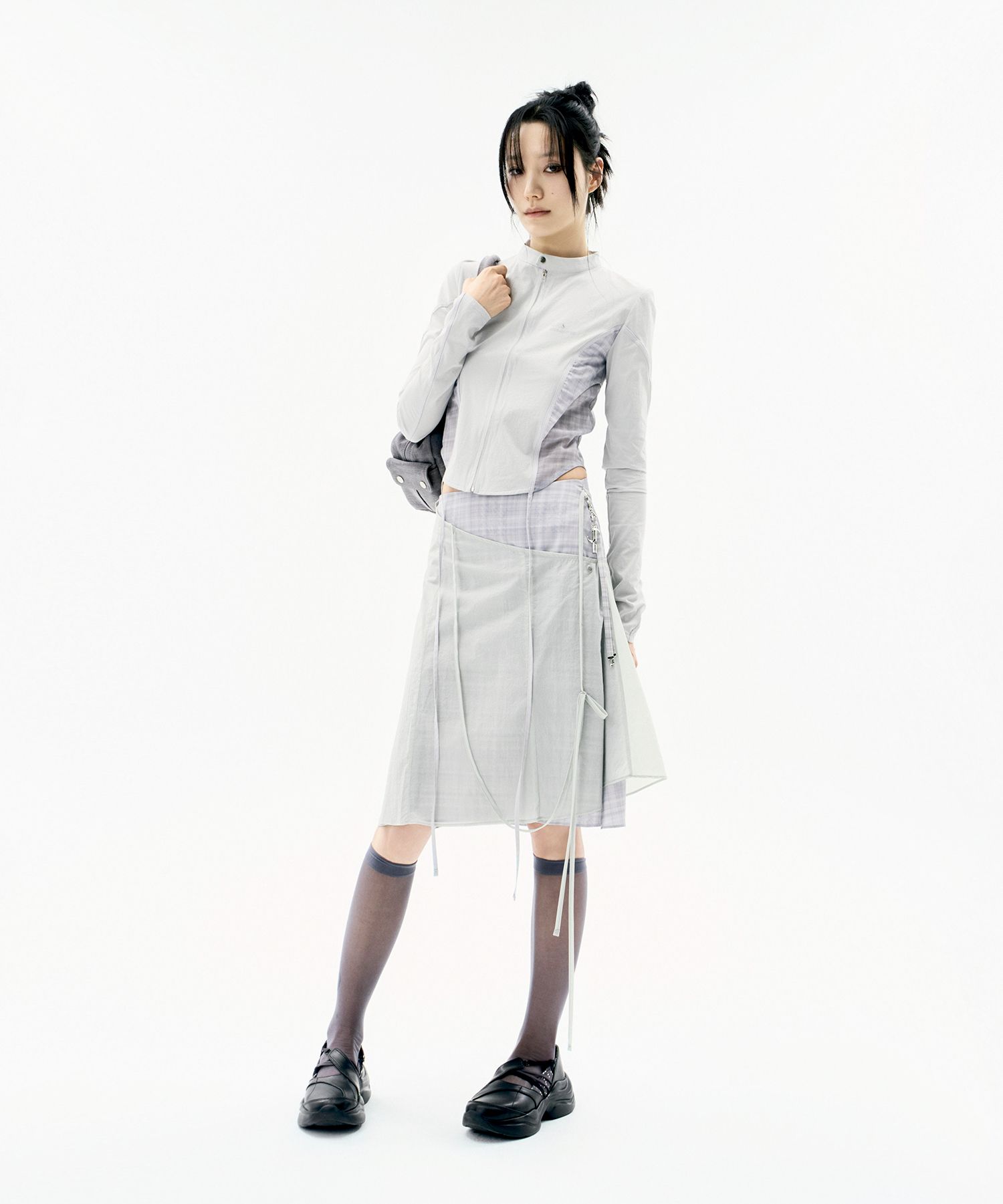 【OJOS】Strap Trimming Pattern Jacket Off White OJOS] ☆ Strap Trimming Pattern Jacket MUSINSA | OJOS Strap