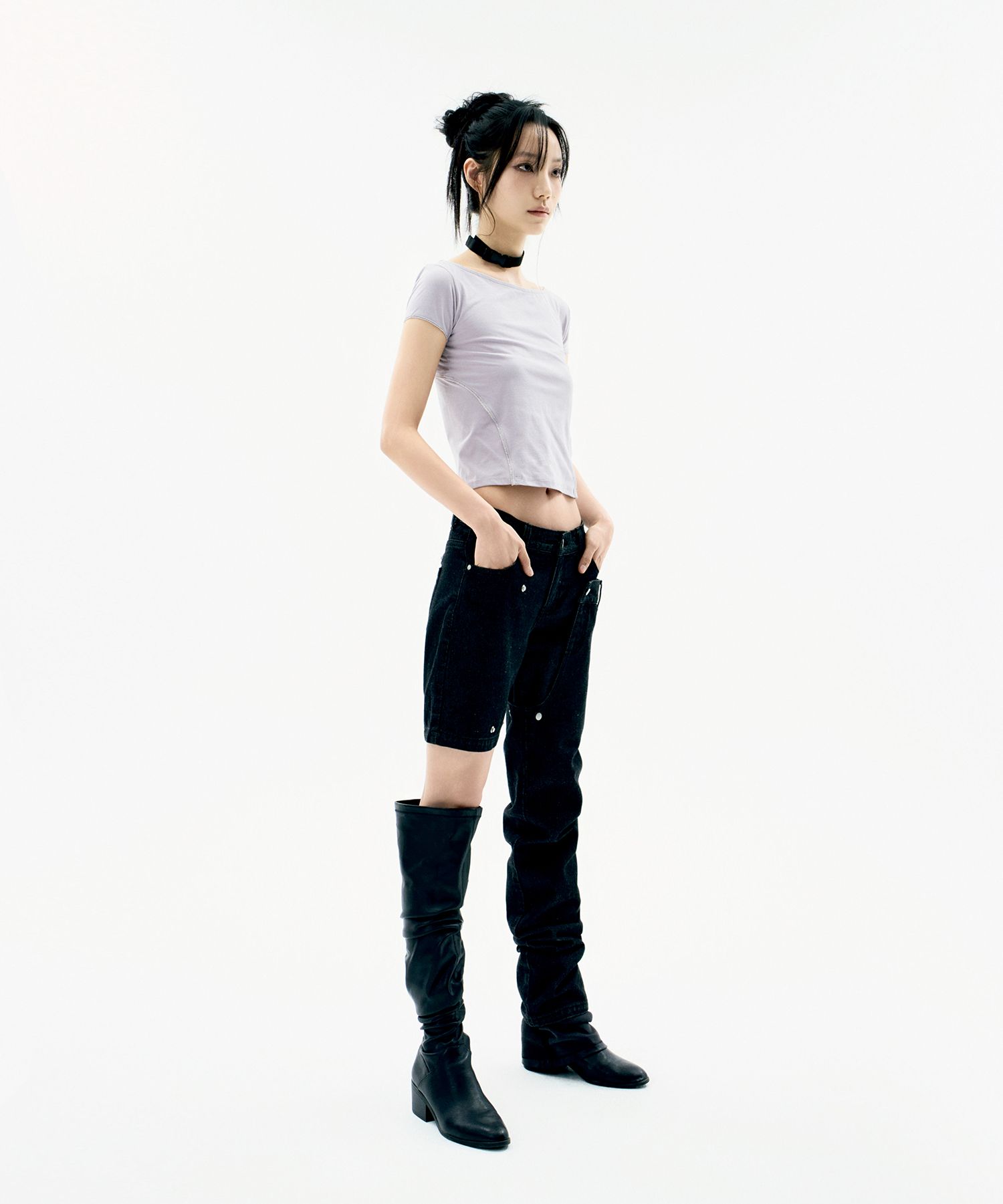 【OJOS】 Detachable Button Denim Pants ♥3Colors MUSINSA | OJOS Detachable Button Denim Pants / Black