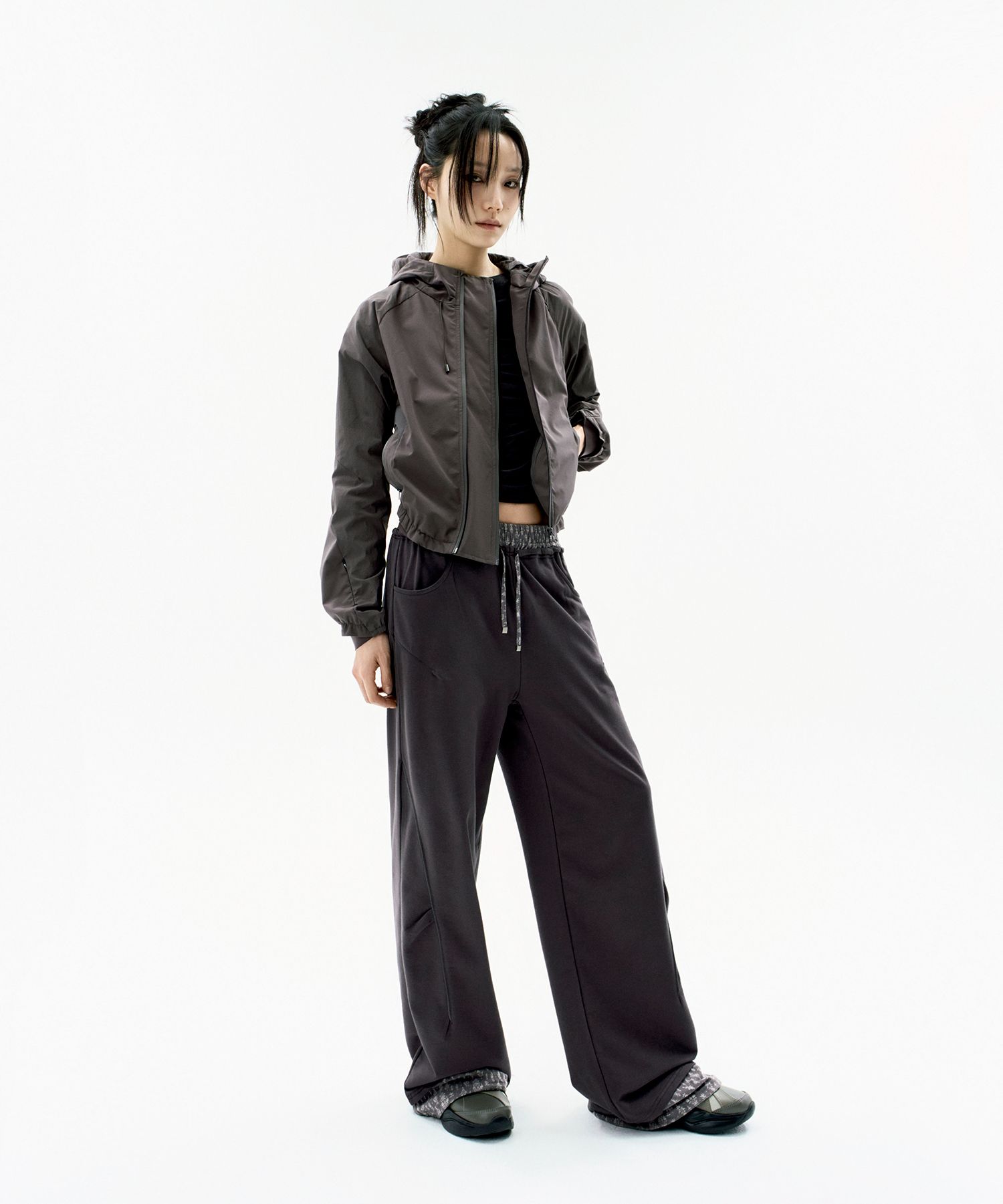 ◆ojos◆ Paneled Crop Shell Jacket Black 25SS-OT01-BK MUSINSA | OJOS Paneled Crop Shell Jacket / Black