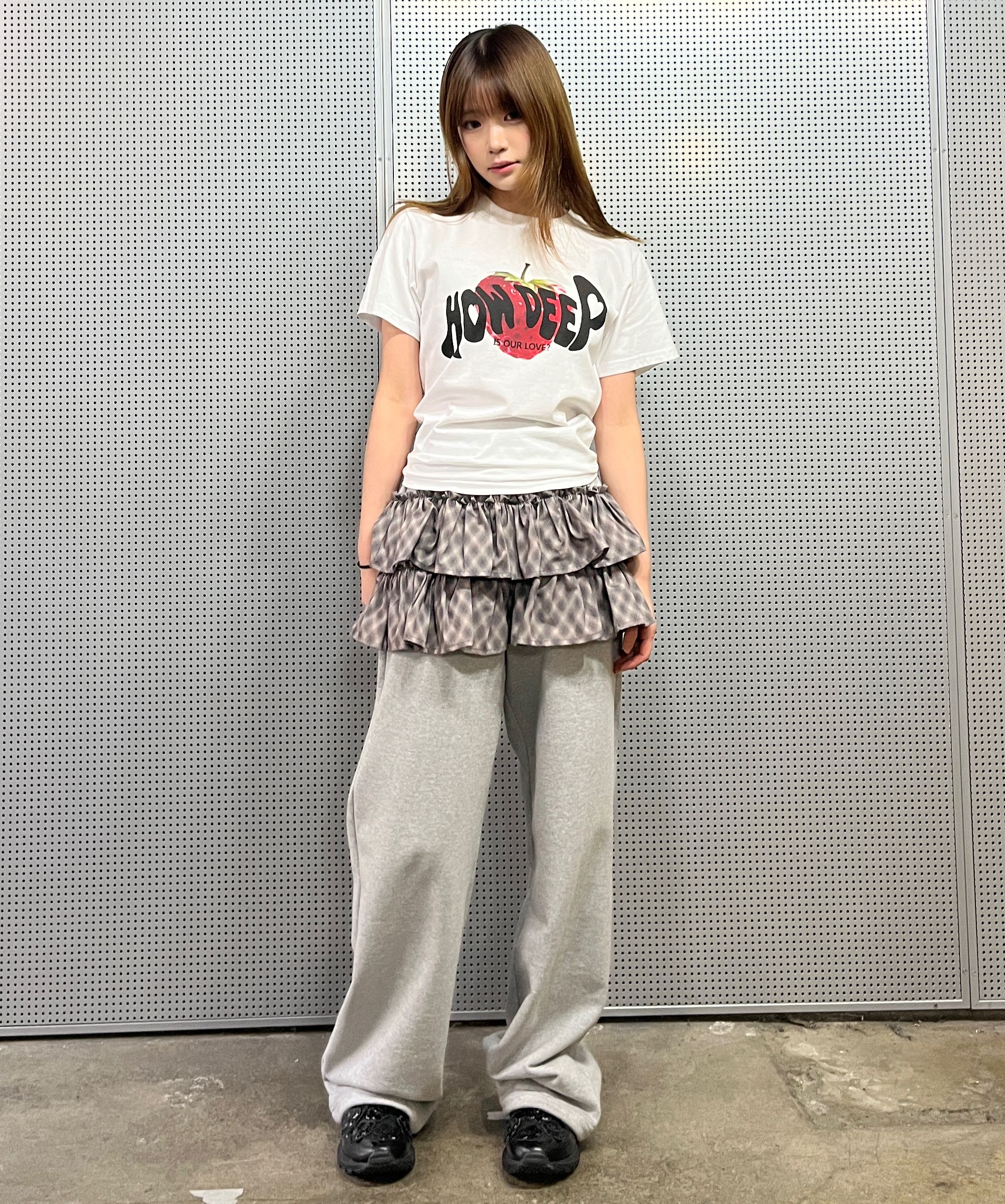 ★2025SS新作★LUV IS TRUE★IM PATTERN FRILL PANTS MUSINSA | LUV IS TRUE IM PATTERN FRILL PANTS(LIGHT GRAY)