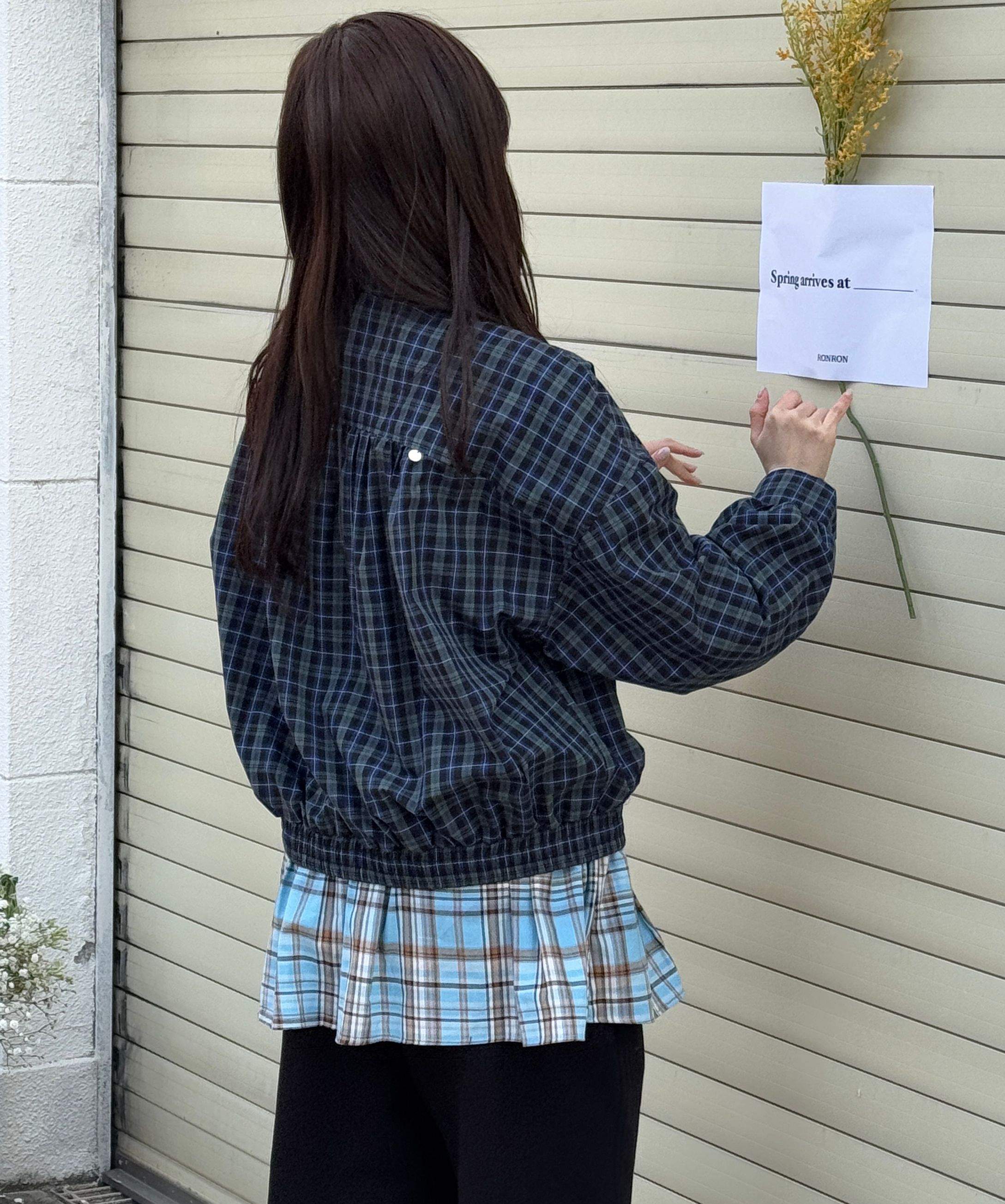 ブルゾン RONRON VINTAGE RUFFLE BLOUSON 5BJH735 MUSINSA | RONRON VINTAGE RUFFLE BLOUSON GREEN CHECK