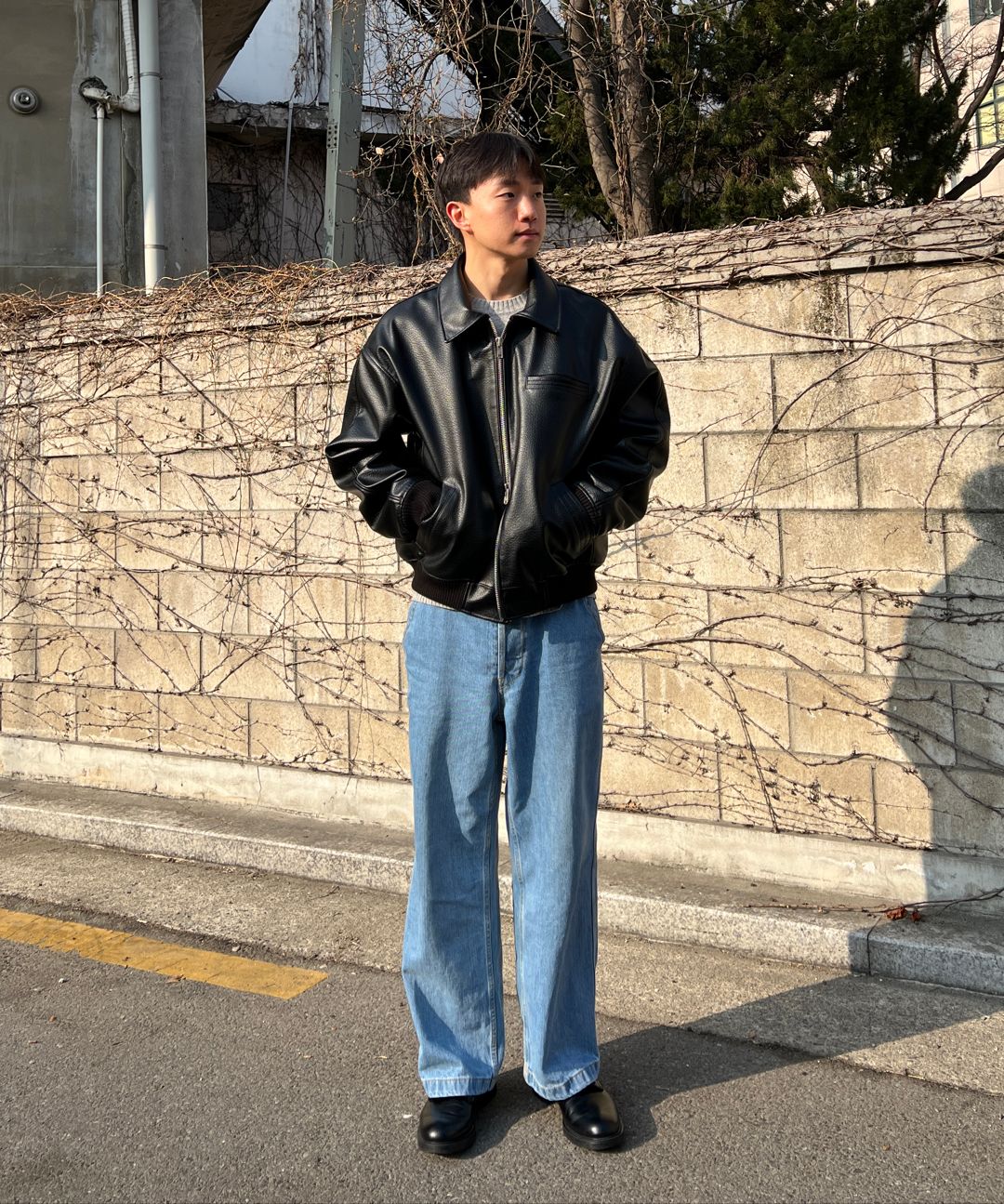 MUSINSA | DOFFJASON Workers Leather Blouson BLACK