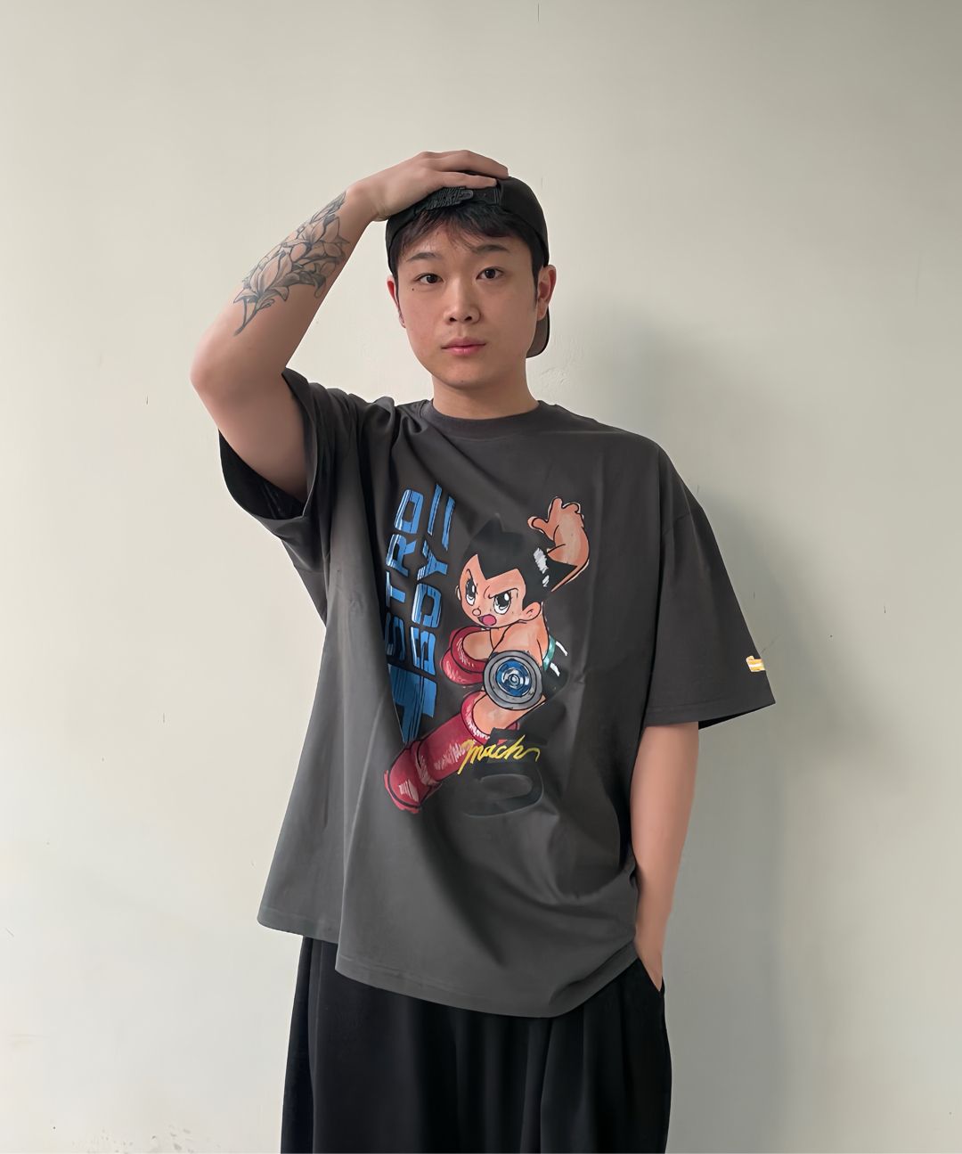 ★MAINBOOTH★Mach 5 Oversized T-shirt(WHITE)★正規品/送料込 MUSINSA | MAINBOOTH [Atom] Mach 5 Oversized T-Shirt (White)