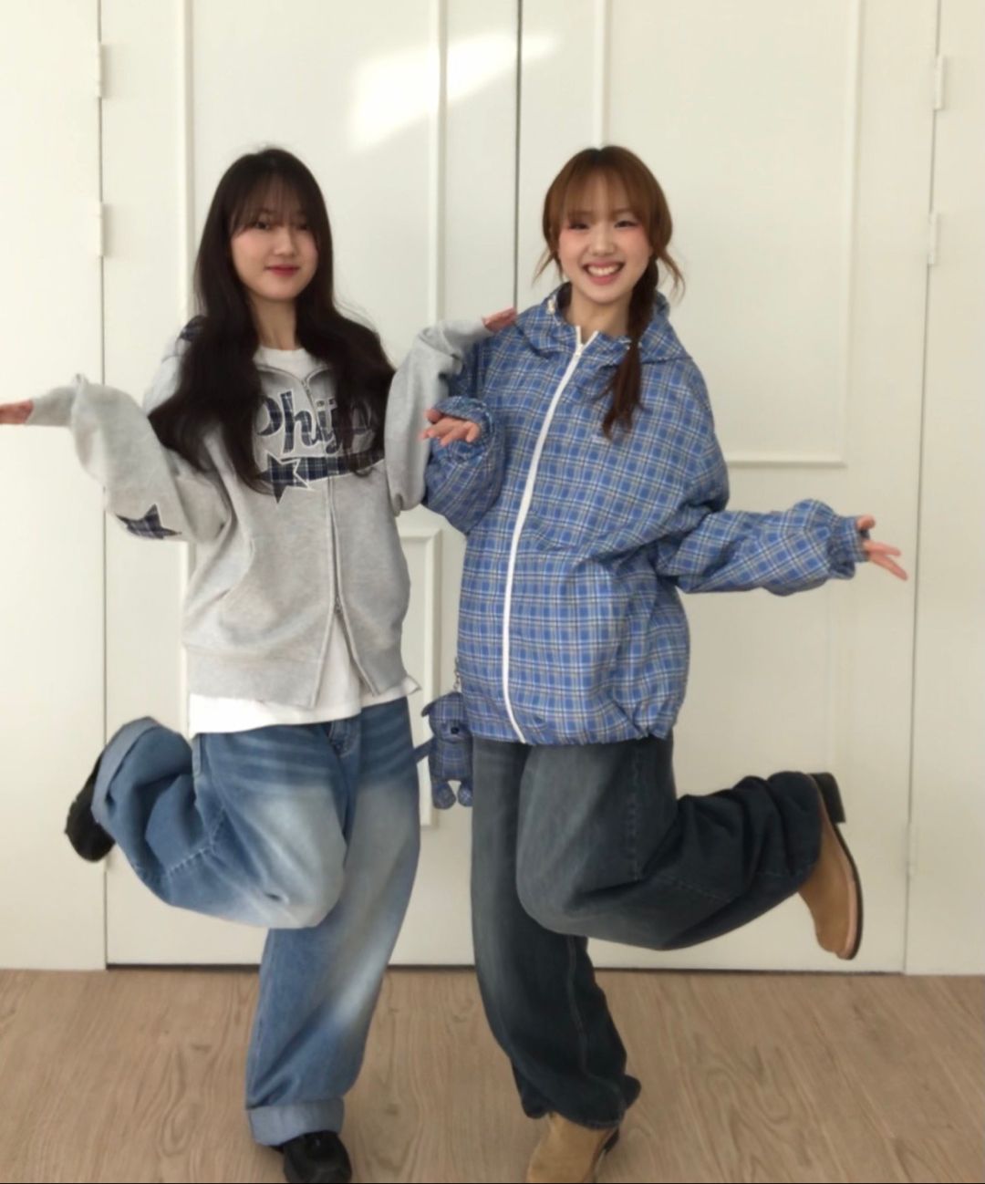 MUSINSA | PHYPS Check Star Tail Elbow Patch Hoodie_Gray