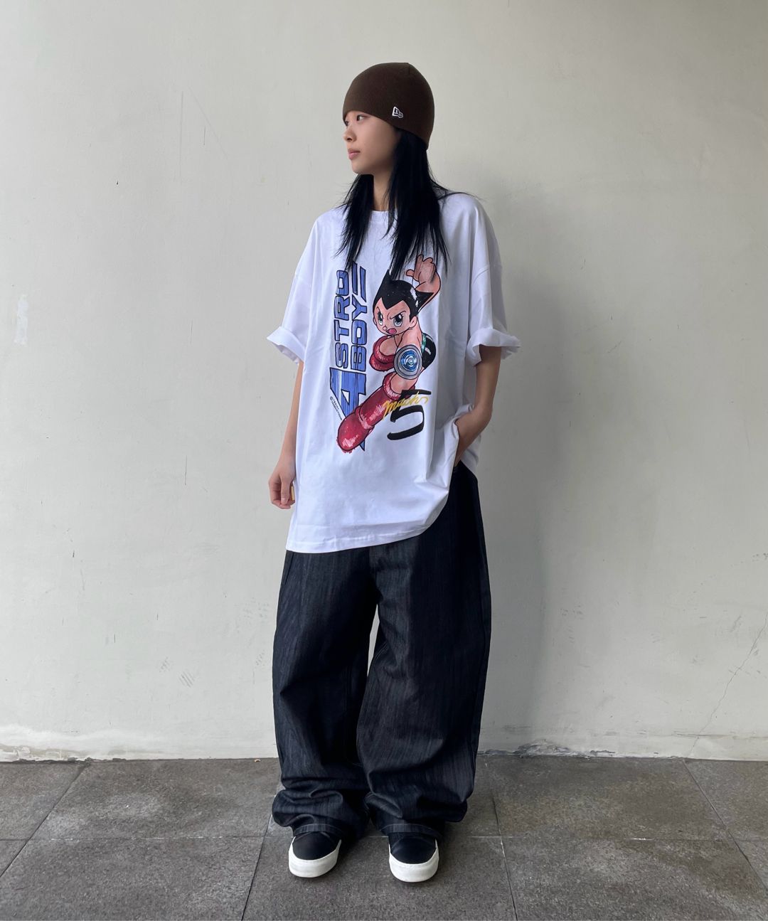 ★MAINBOOTH★Mach 5 Oversized T-shirt(WHITE)★正規品/送料込 MUSINSA | MAINBOOTH [Atom] Mach 5 Oversized T-Shirt (White)