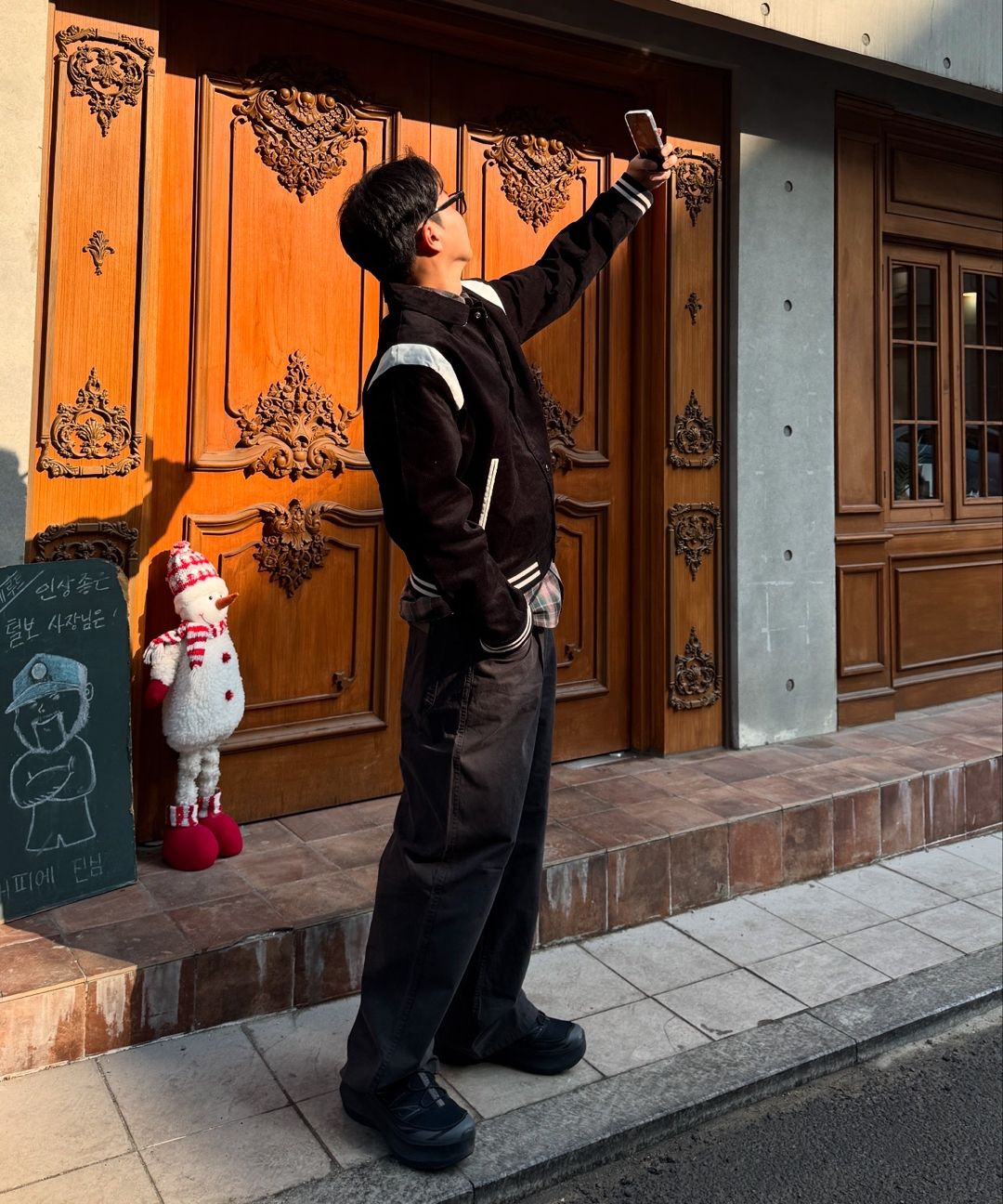 MUSINSA公式 | ROLLING STUDIOS CORDUROY VARSITY JACKET BLACK