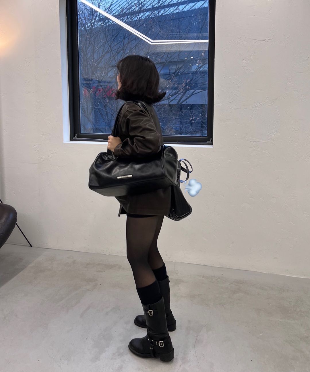バッグ Matin kim BIG COATING TOTE BAG IN BLACK 2021091517191500000012513.jpg