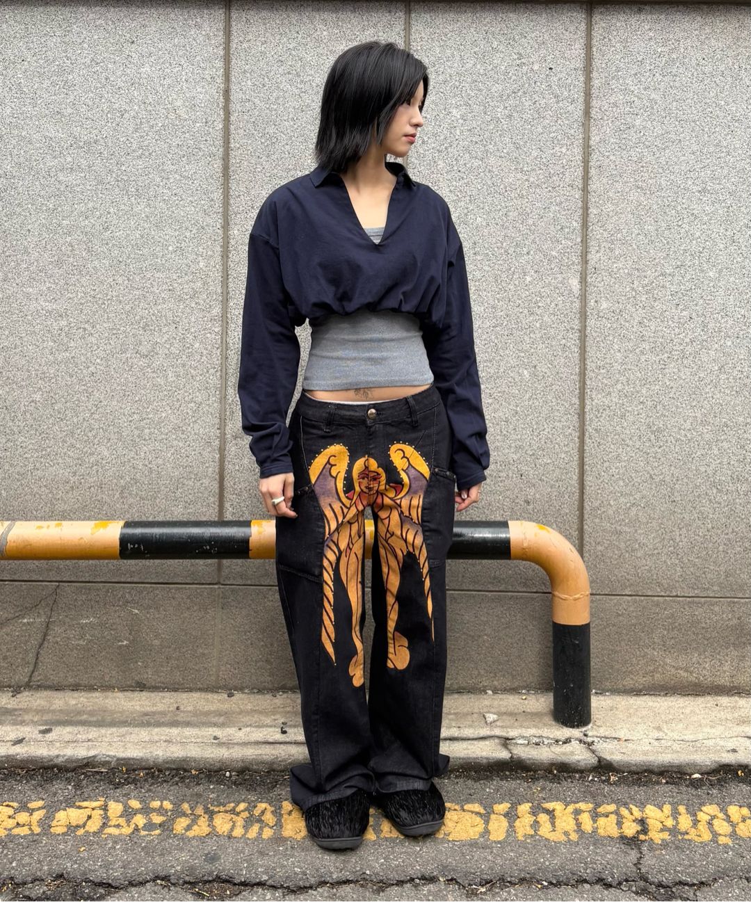 스컬프터(SCULPTOR) [Sculptor X Ed Hardy] Cracked Angel Denim Ivory