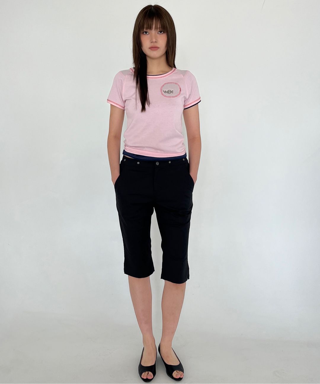 ウォニョン着用[WELLBEING EXPRESS] MESH POINT HALF SLEEVE MUSINSA | WELLBEING EXPRESS Mesh Combi Half Sleeve Navy