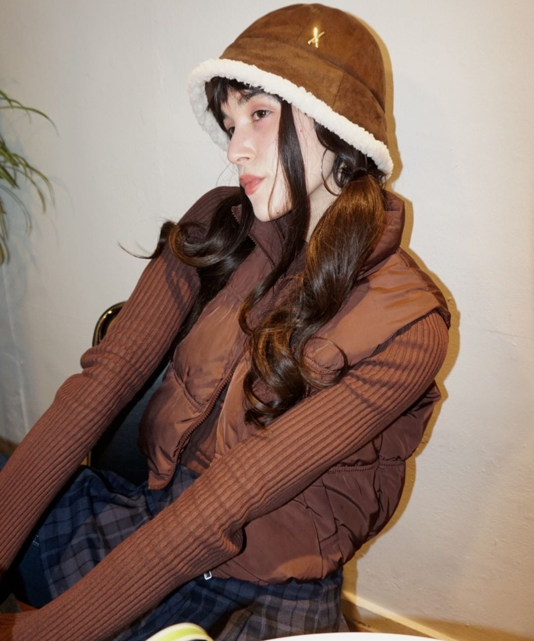 MUSINSA | VARZAR VA Stud Mustang Bucket Hat Camel