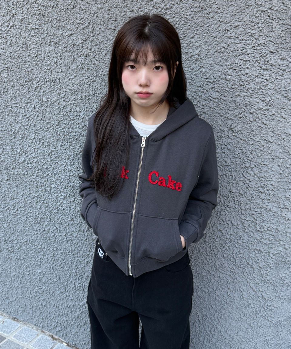 락케이크(ROCKCAKE) Logo Patch Full Zip Hoodie - Navy